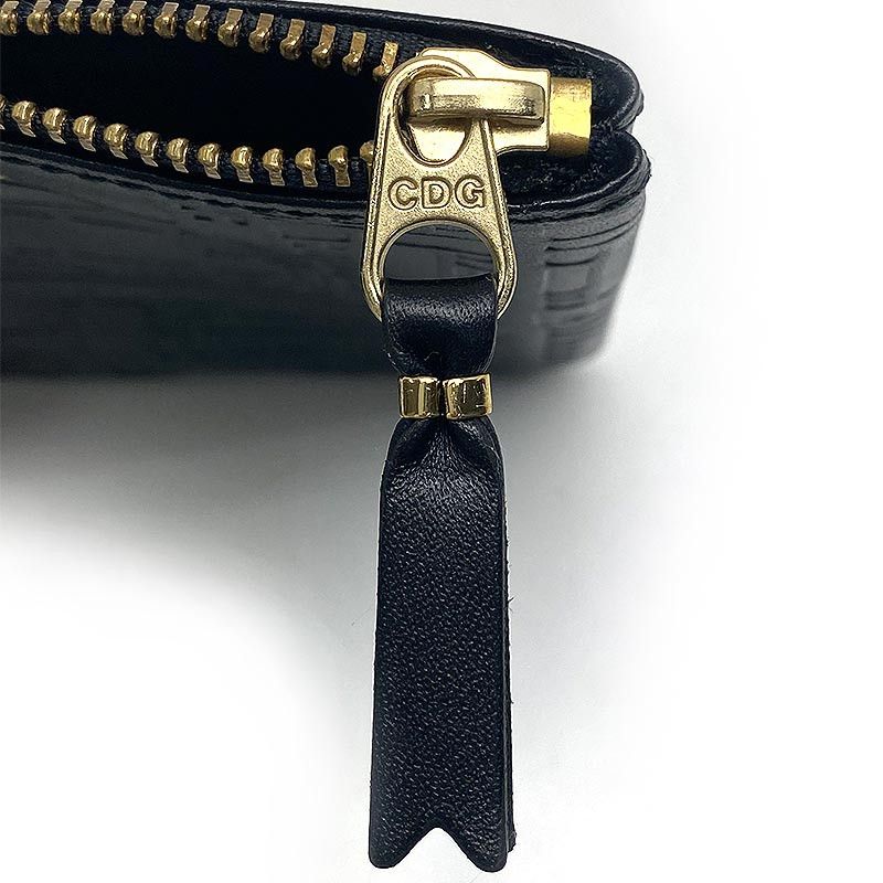 Comme des Garcons Wallet Coin Case Leather Embossed Design Black Size ONE SIZE - 8 Thumbnail