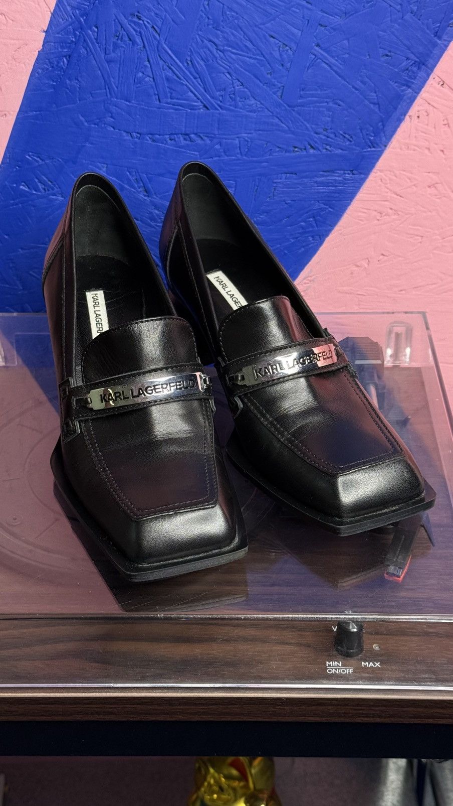 Karl Lagerfeld Karl Lagerfeld Square Toe Logo Heels / Loafers Size US 7 / IT 37 - 2 Thumbnail