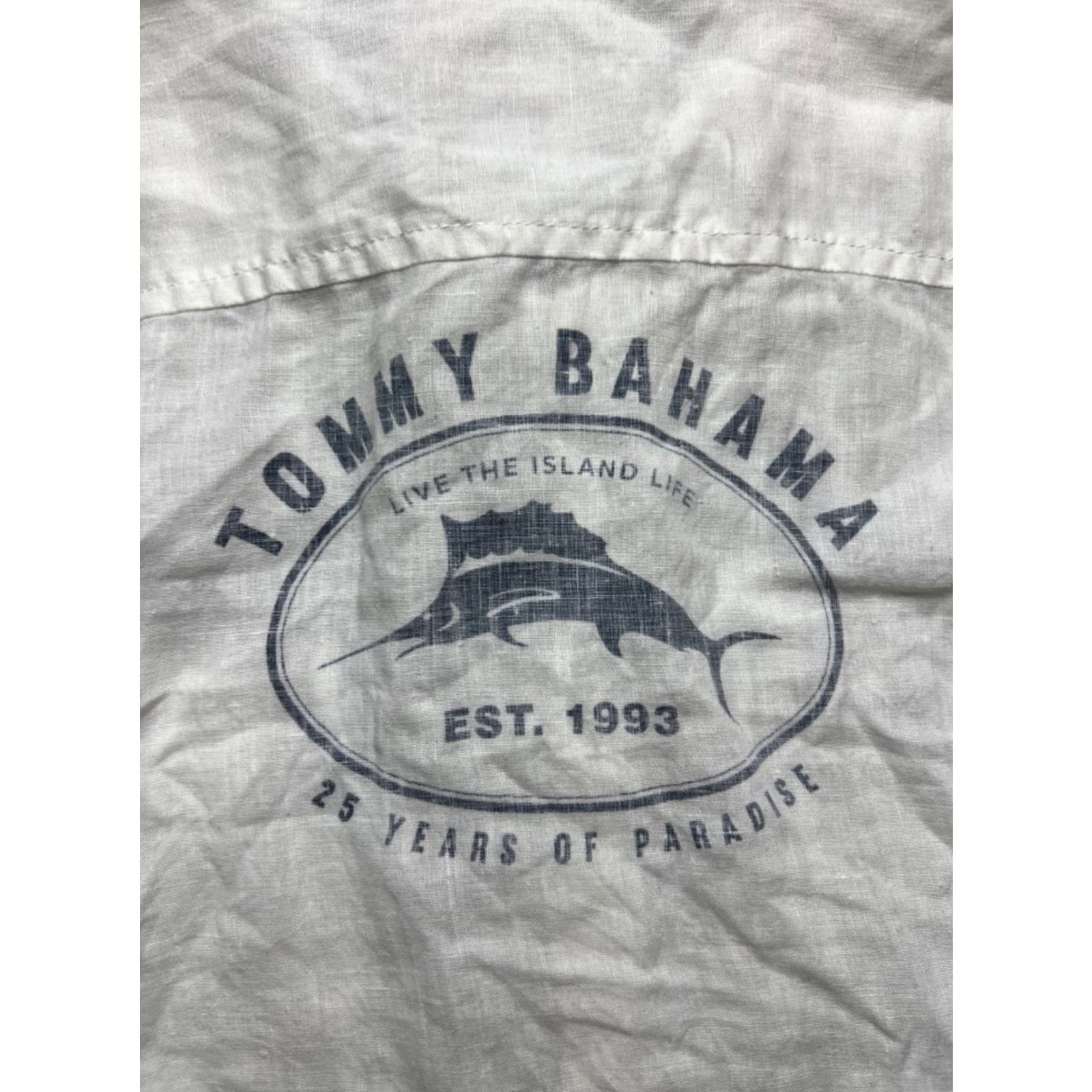 Tommy Bahama VINTAGE Tommy Bahama Long Sleeve Shirt 2XL White Linen Button-Up 25 Years of Paradise Mens Size US XXL / EU 58 / 5 - 3 Thumbnail
