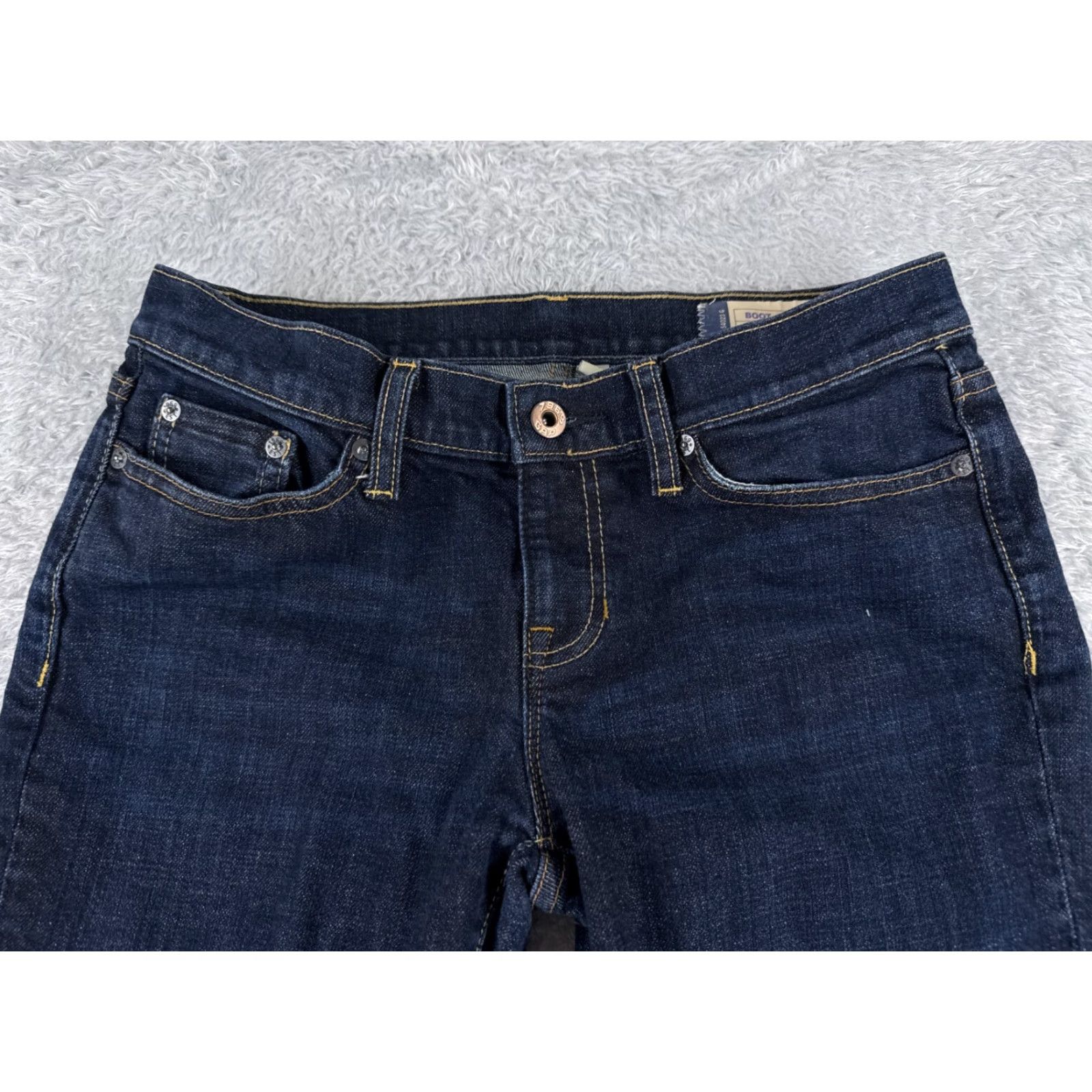 Gap GAP Jeans 4 L Blue Denim Botocut Low Dark Wash Cotton Blend 28x31 Womens Size 27" / US 4 / IT 40 - 4 Thumbnail