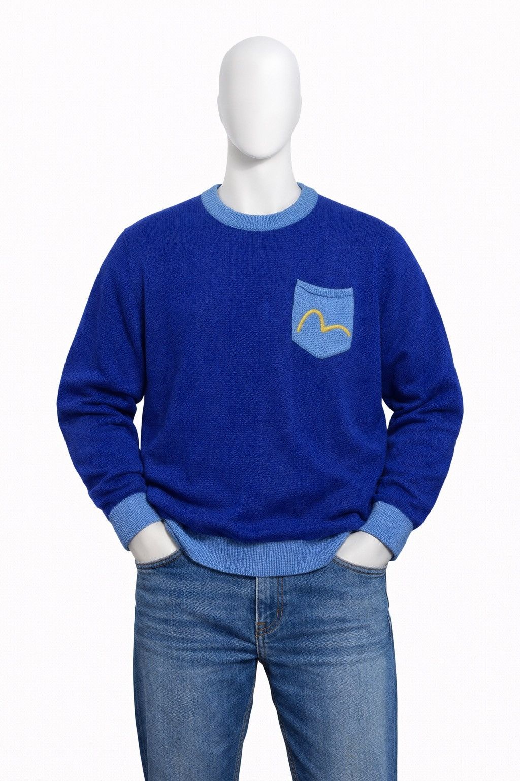 Evisu Evisu Knitted Sweater Logo Vintage Size M Wool Size US M / EU 48-50 / 2 - 1 Thumbnail