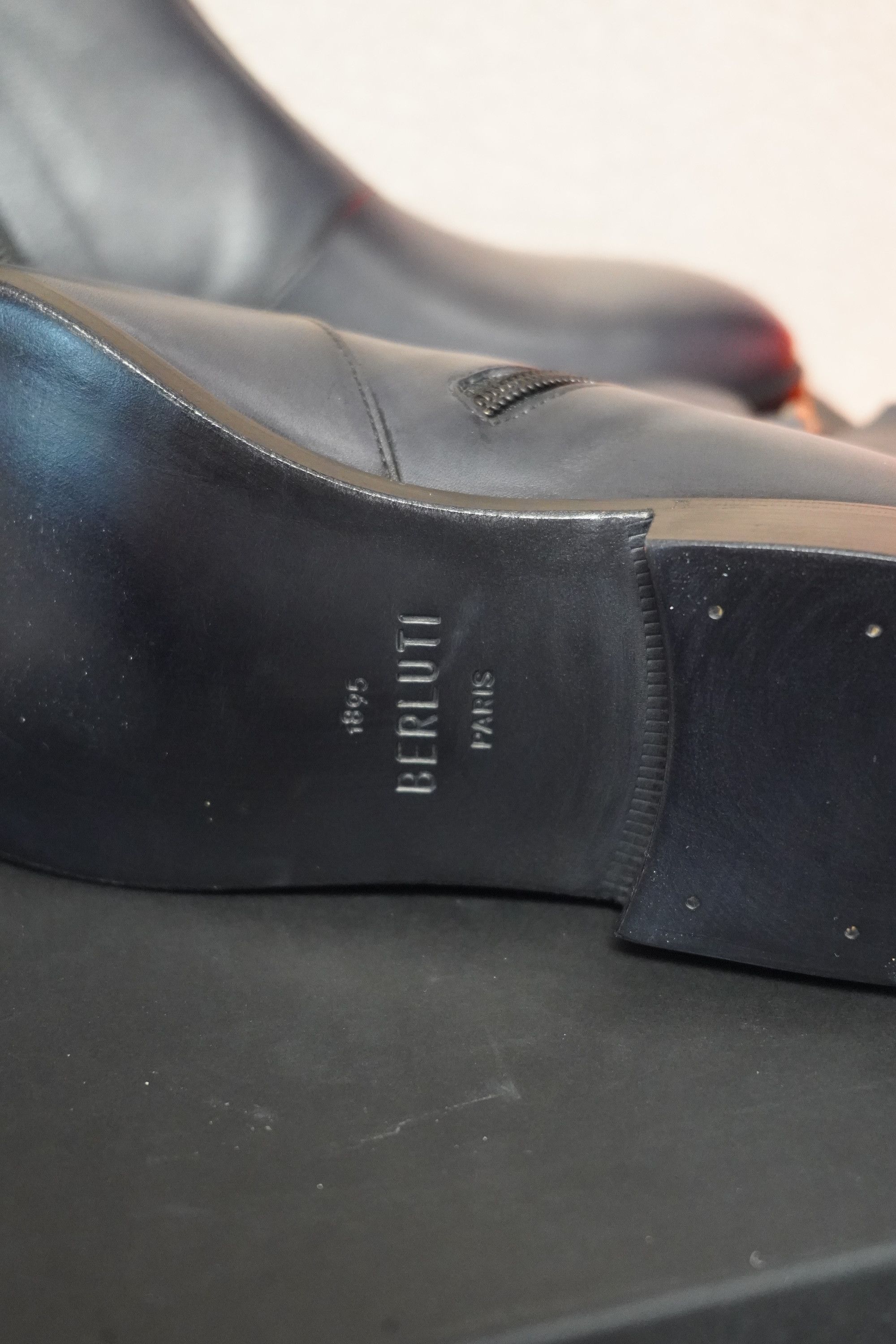Berluti Berluti Demesure Scritto Leather Chelsea Boots Nero Grigio Size US 8.5 / EU 41-42 - 7 Thumbnail