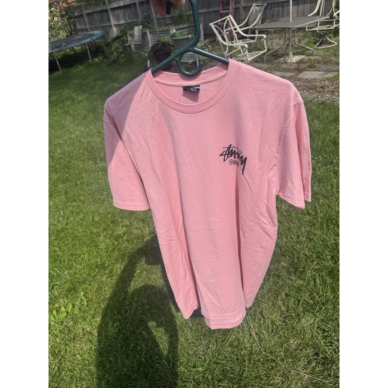 Stussy Guam Chapter Tshirt Tee pink Size Medium has Cut Tags