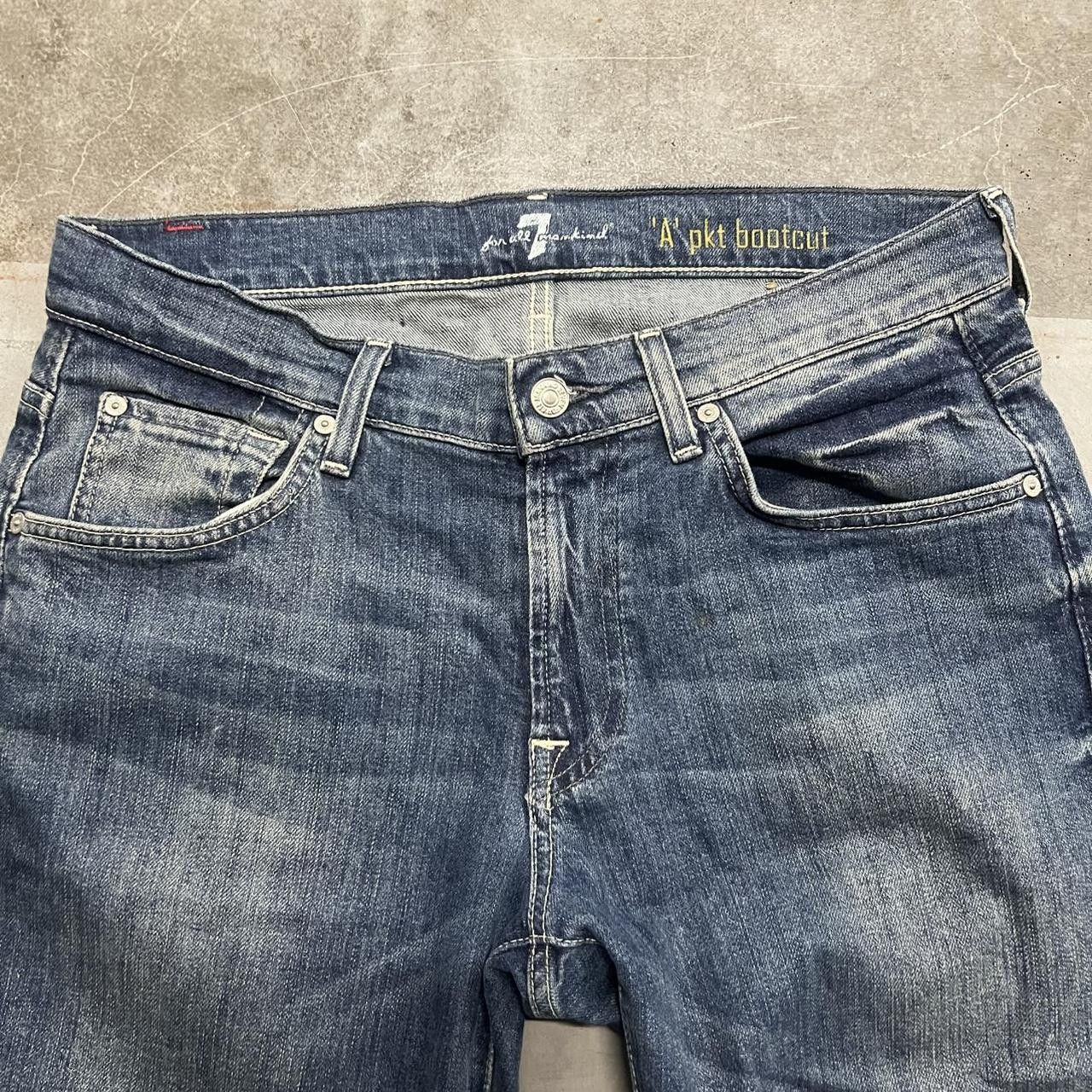Seven 7 × Vintage Vintage Y2K/2000s Flare Dark Wash Seven 7 Denim Jeans! Size US 32 / EU 48 - 4 Thumbnail