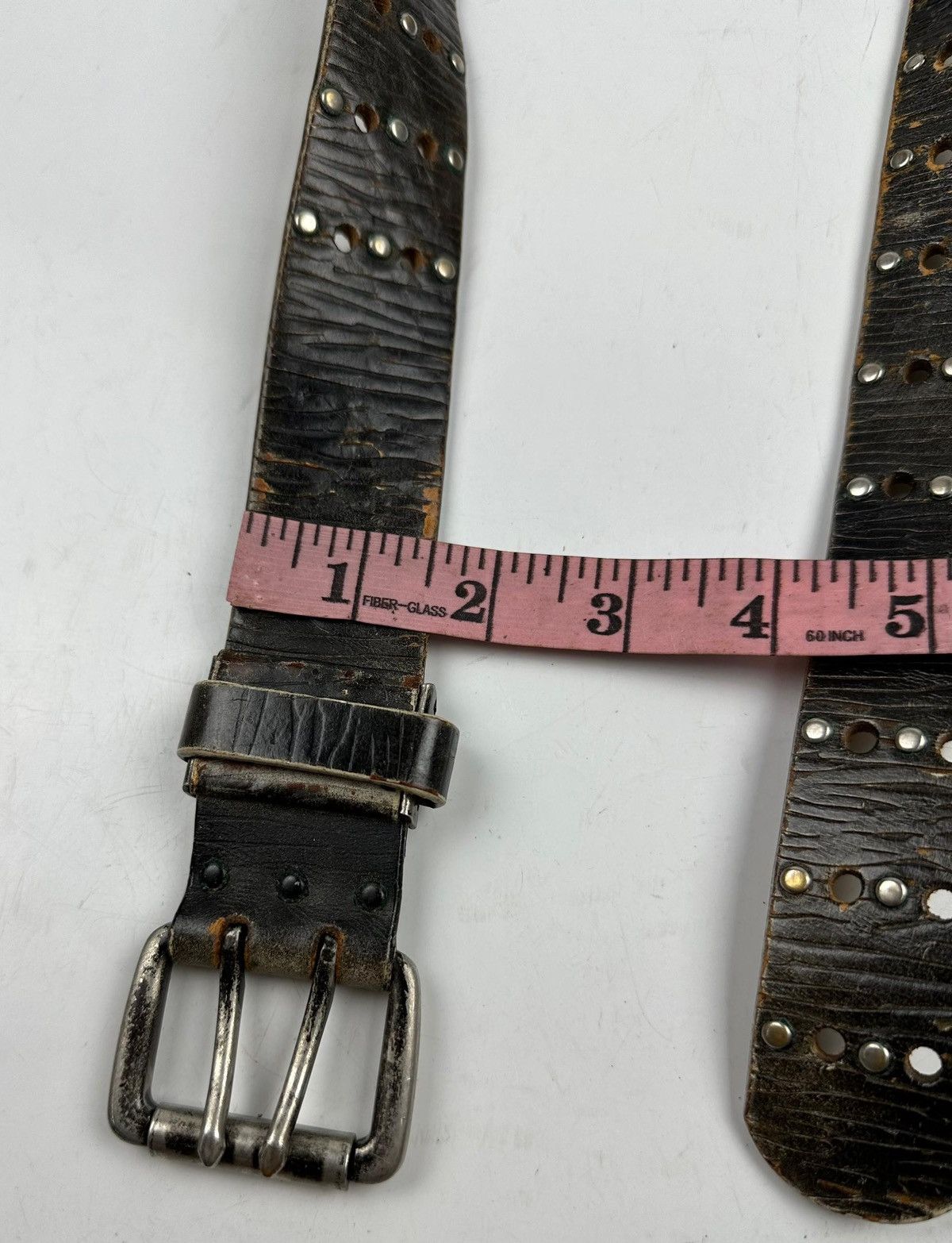 Japanese Brand × Seditionaries distressed studded leather belt Size 40 - 5 Thumbnail