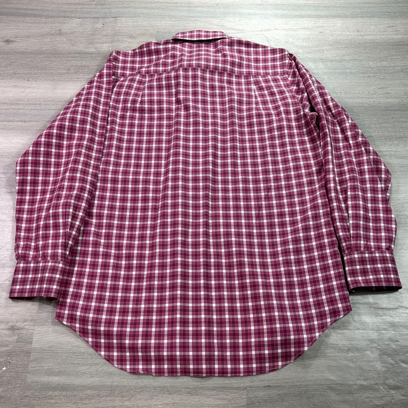 David Donahue David Donahue Shirt Mens Medium Pink Gingham Dress Button-Down Long Sleeve Shirt Size 40R - 2 Thumbnail