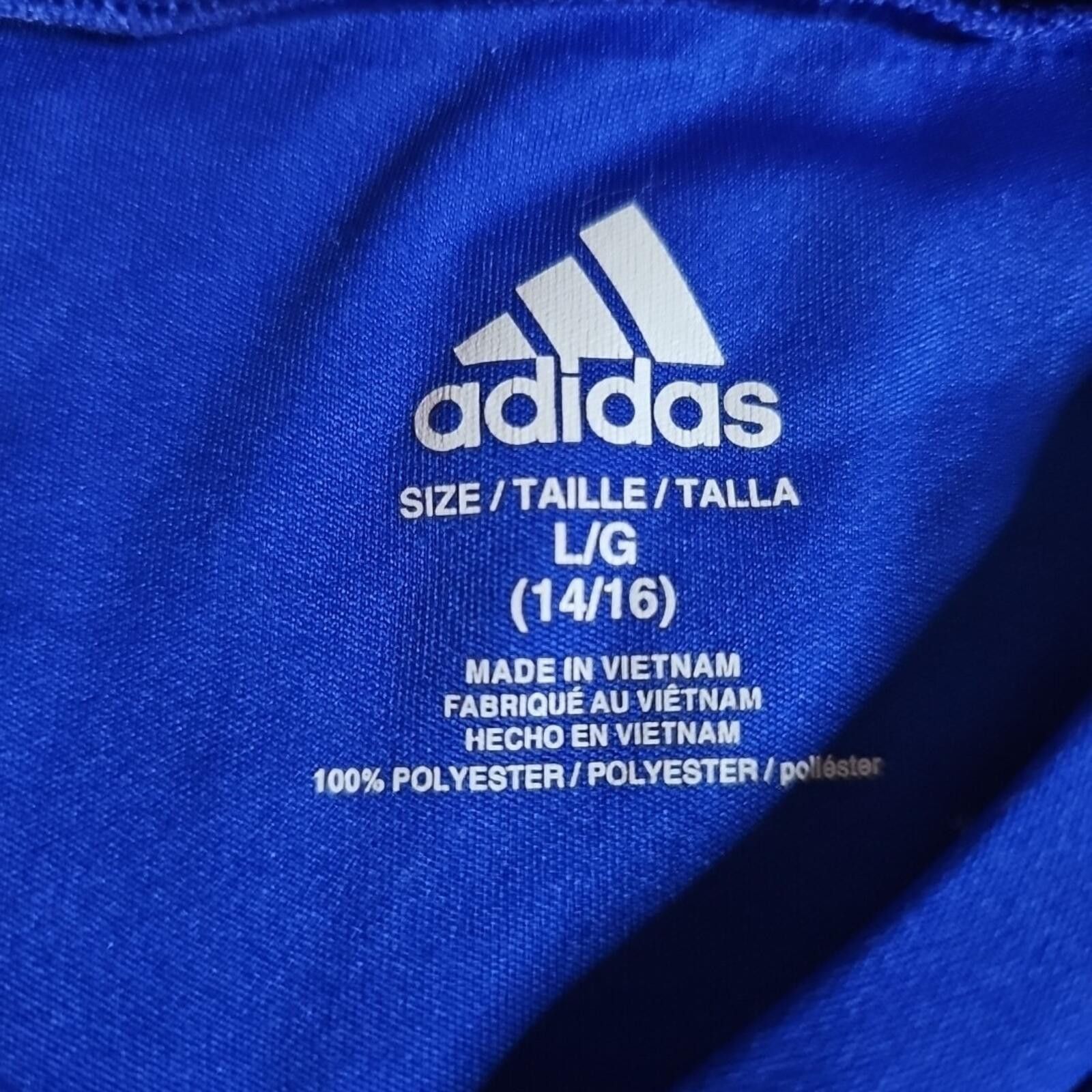 Adidas Adidas L(14/16) Athletic Blue Shirt Size US L / EU 52-54 / 3 - 4 Thumbnail
