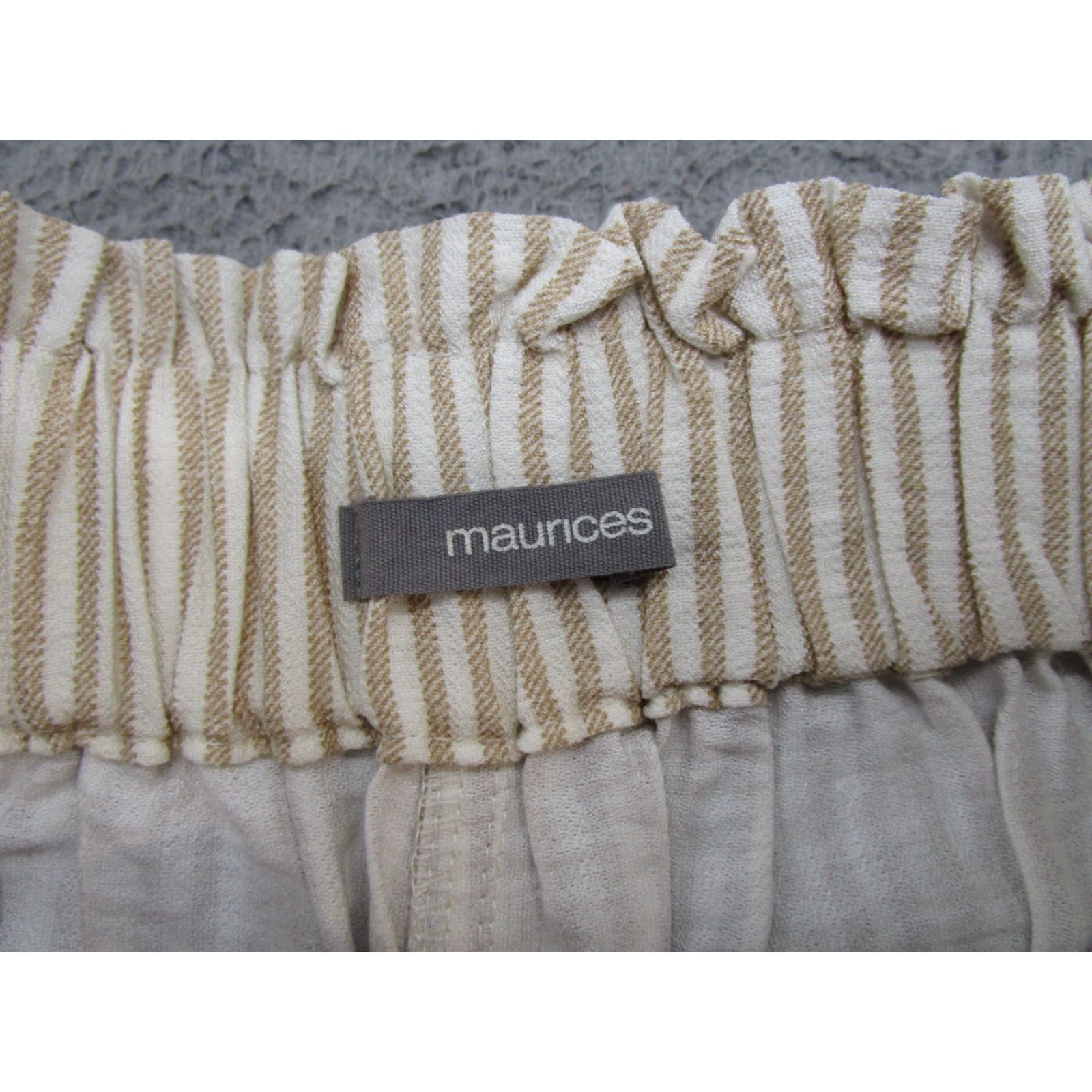 Vintage VINTAGE Maurices Women's Striped Beige Baggy Fit Elastic Waist Pants XS NEW Size 26" / US 2 / IT 38 - 5 Thumbnail
