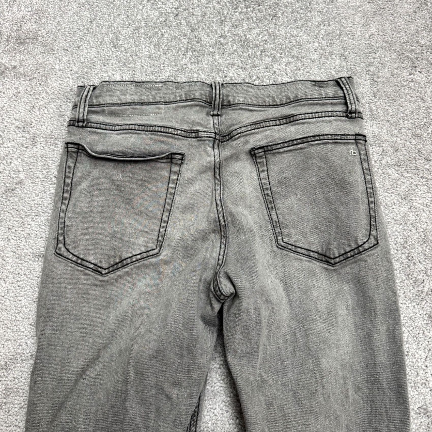 Rag & Bone rag & bone Fit 2 Slim Straight Jeans Mens 30x31 Charcoal Grey 5-Pocket Denim Stretch Pattern: Solid, Logo, USA, Designer, Classic Mens Size US 30 / EU 46 - 7 Thumbnail