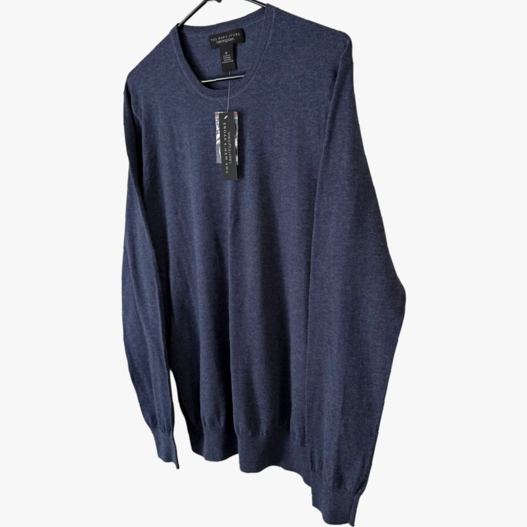 Bloomingdale's VINTAGE Bloomingdale's Men's Store Cotton Cashmere Sweater Blue Solid Knit Crew Neck Pullover Mens Size Medium Winter WinterSeason Size US M / EU 48-50 / 2 - 2 Thumbnail