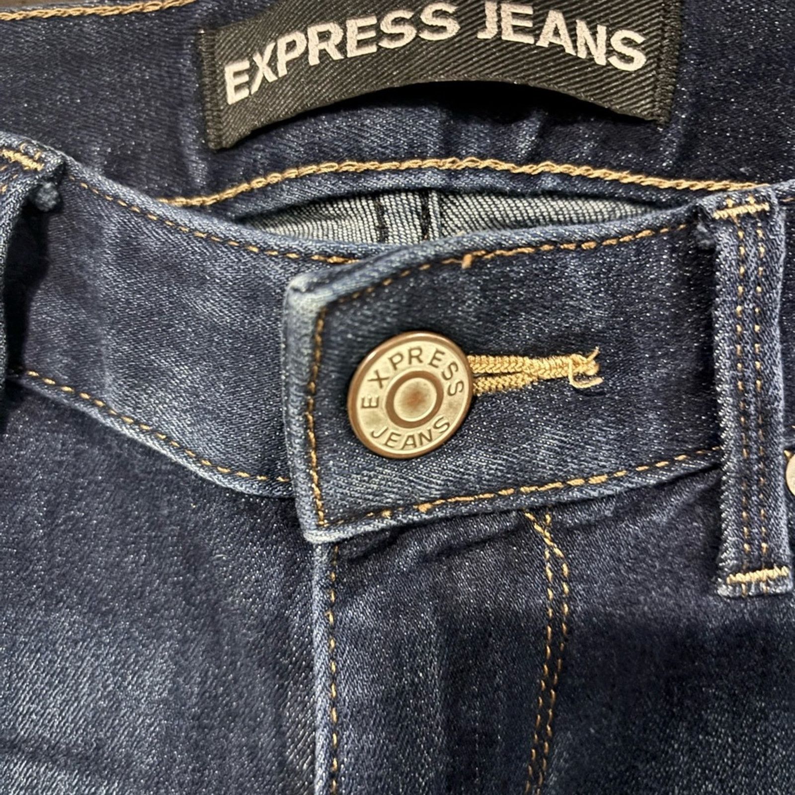 Express Express Dark Indigo Straight Low Rise Bootcut Jeans Size 4R Size 27" / US 4 / IT 40 - 2 Thumbnail