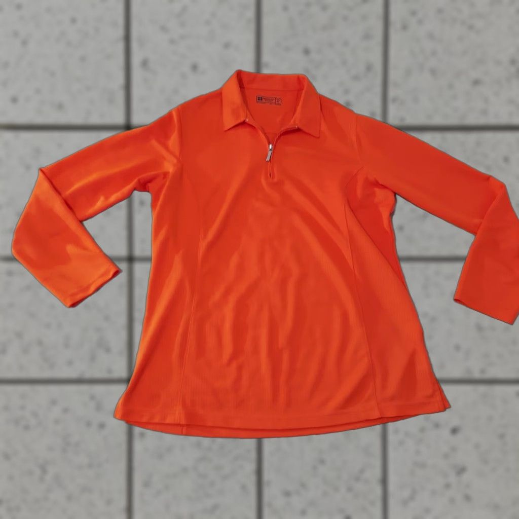 Vintage Womens Bermuda Sands Shirt Half Zip M Orange Athletic Golf Size M / US 6-8 / IT 42-44 - 1 Thumbnail