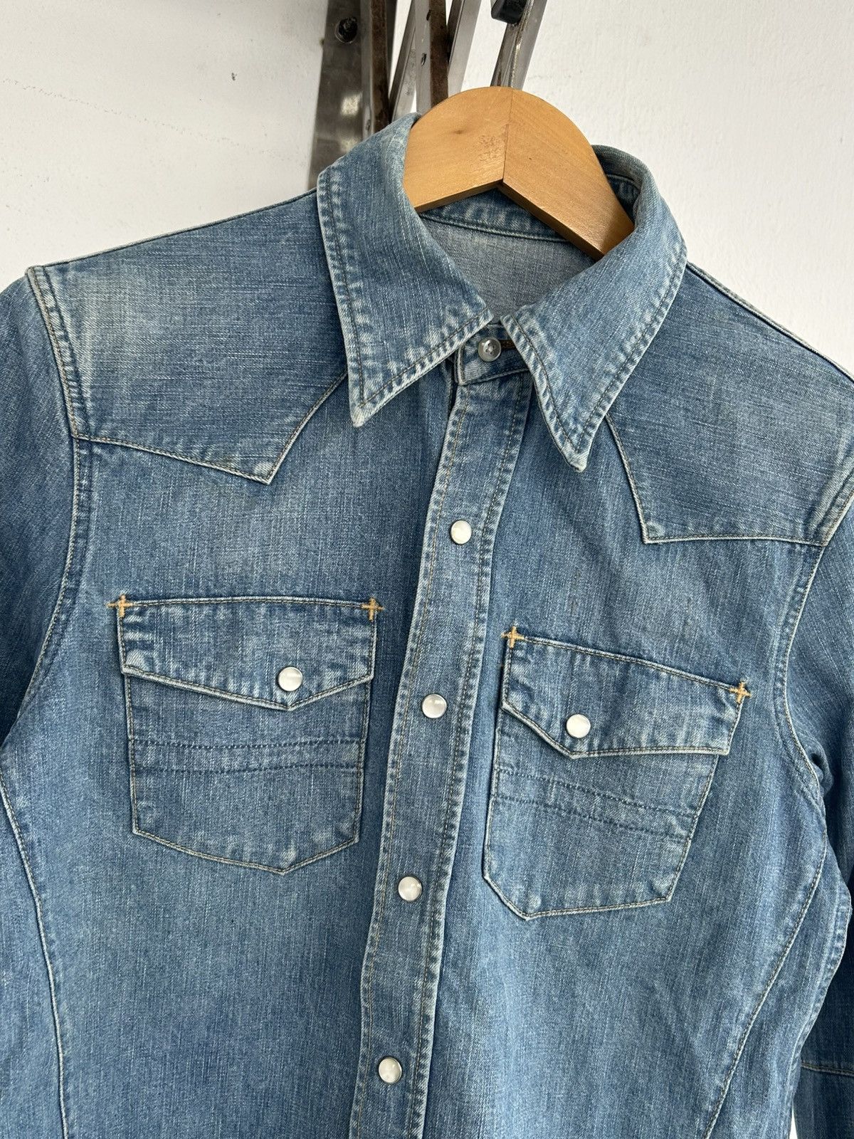 Number (N)ine Number Nine Western Denim Button Up Shirt Size US L / EU 52-54 / 3 - 3 Thumbnail