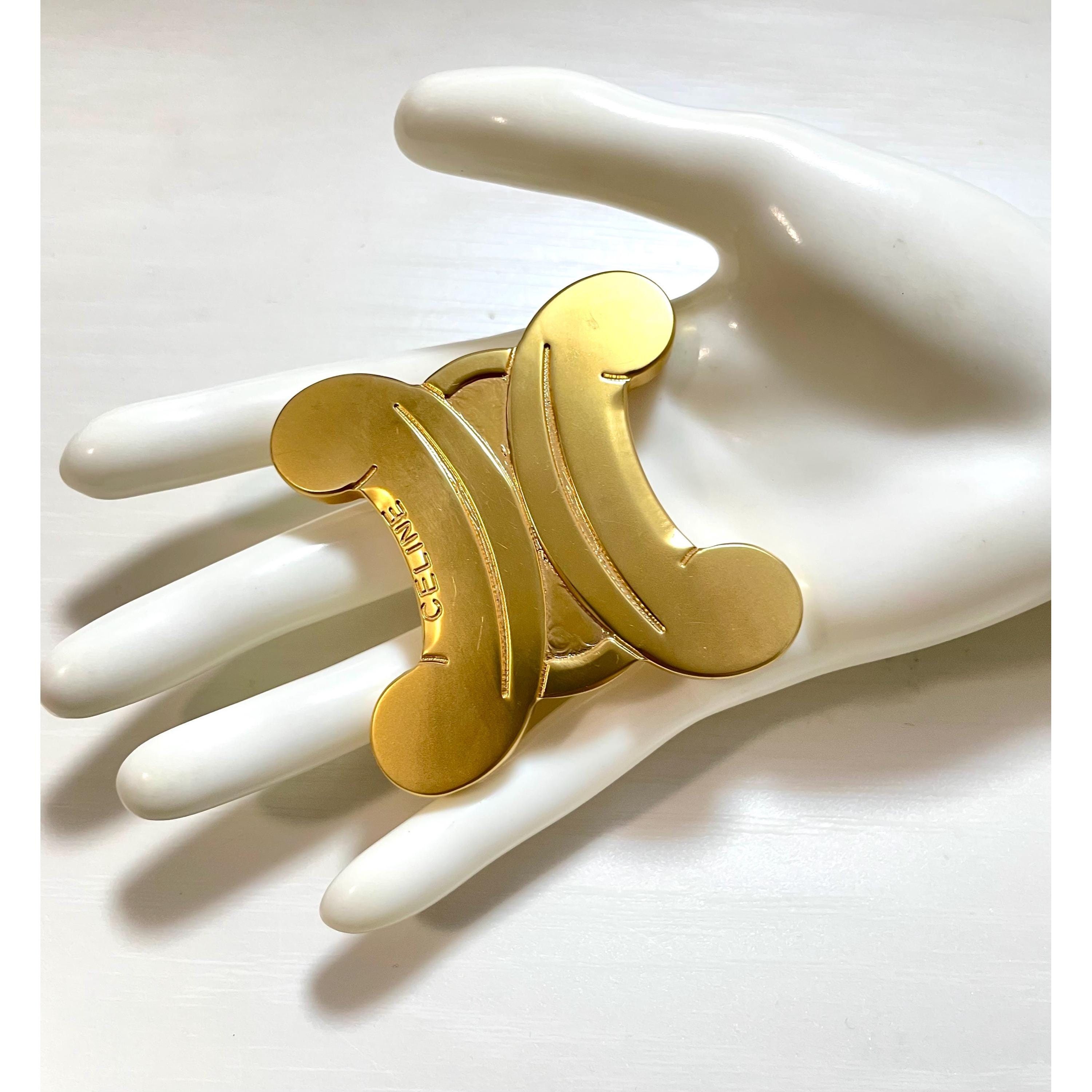 Celine Vintage Celine extra big golden triomphe brooch. Size ONE SIZE - 8 Thumbnail