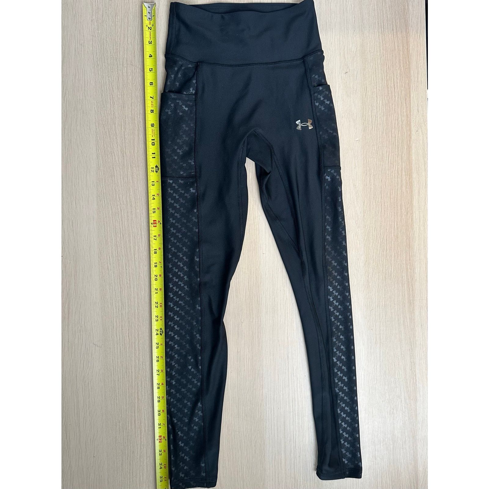 Under Armour Women's Under Armour Emboss Black Leggings - Size XS - New Size 24" / US 00 / IT 34 - 6 Thumbnail