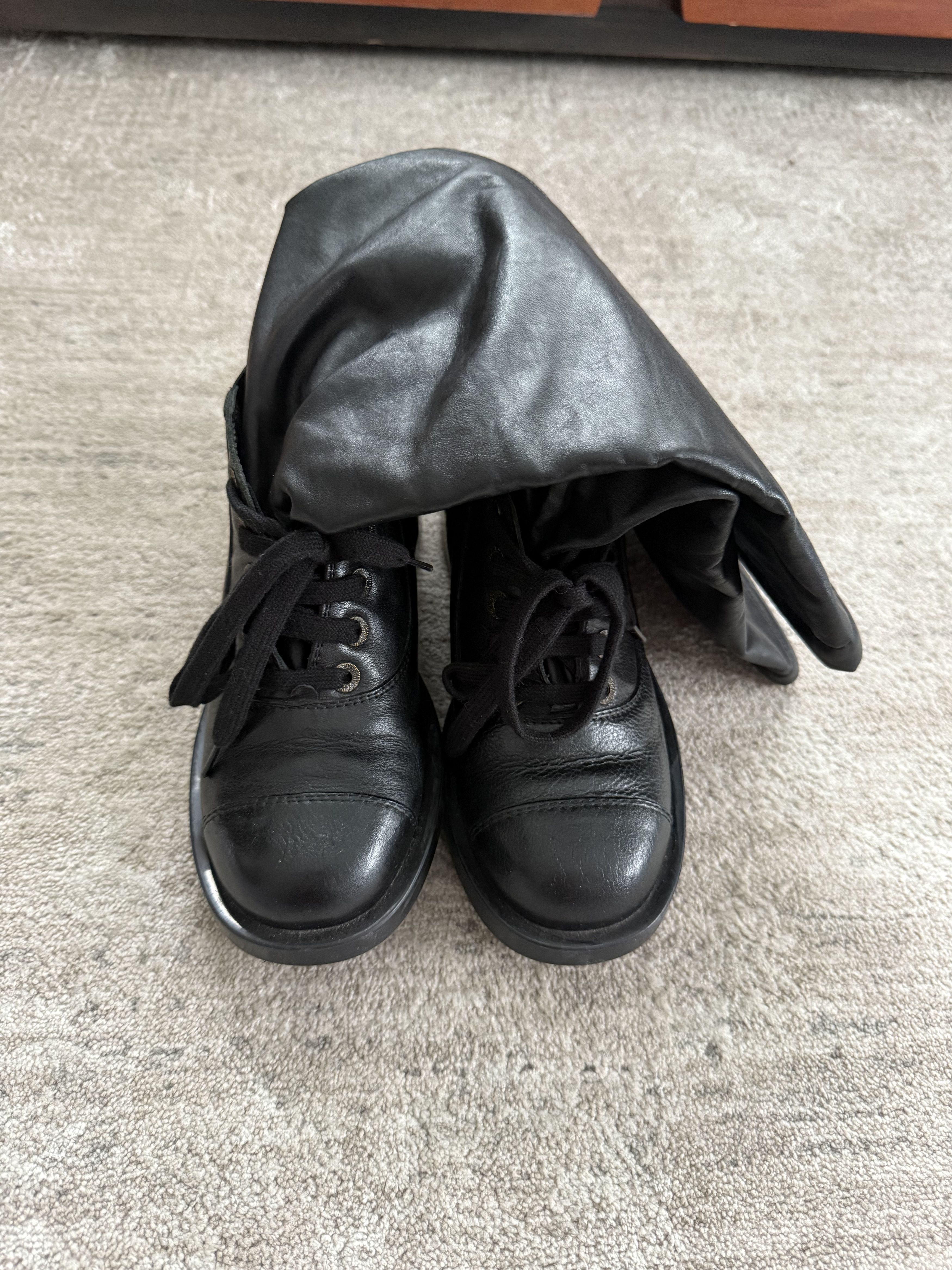 Chanel Chanel Grunge Black Lether Boots Size US 7 / IT 37 - 4 Thumbnail