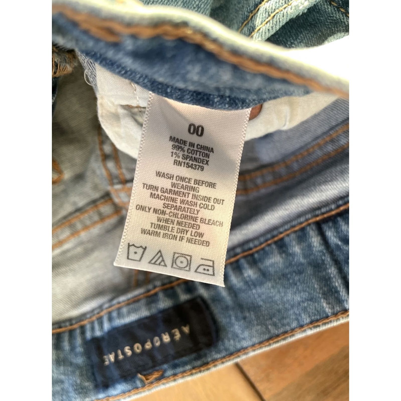 Vintage Aeropostale Jeans Women's Jegging Blue Denim Stretch Medium Wash Size 00 Size 24" / US 00 / IT 34 - 6 Thumbnail