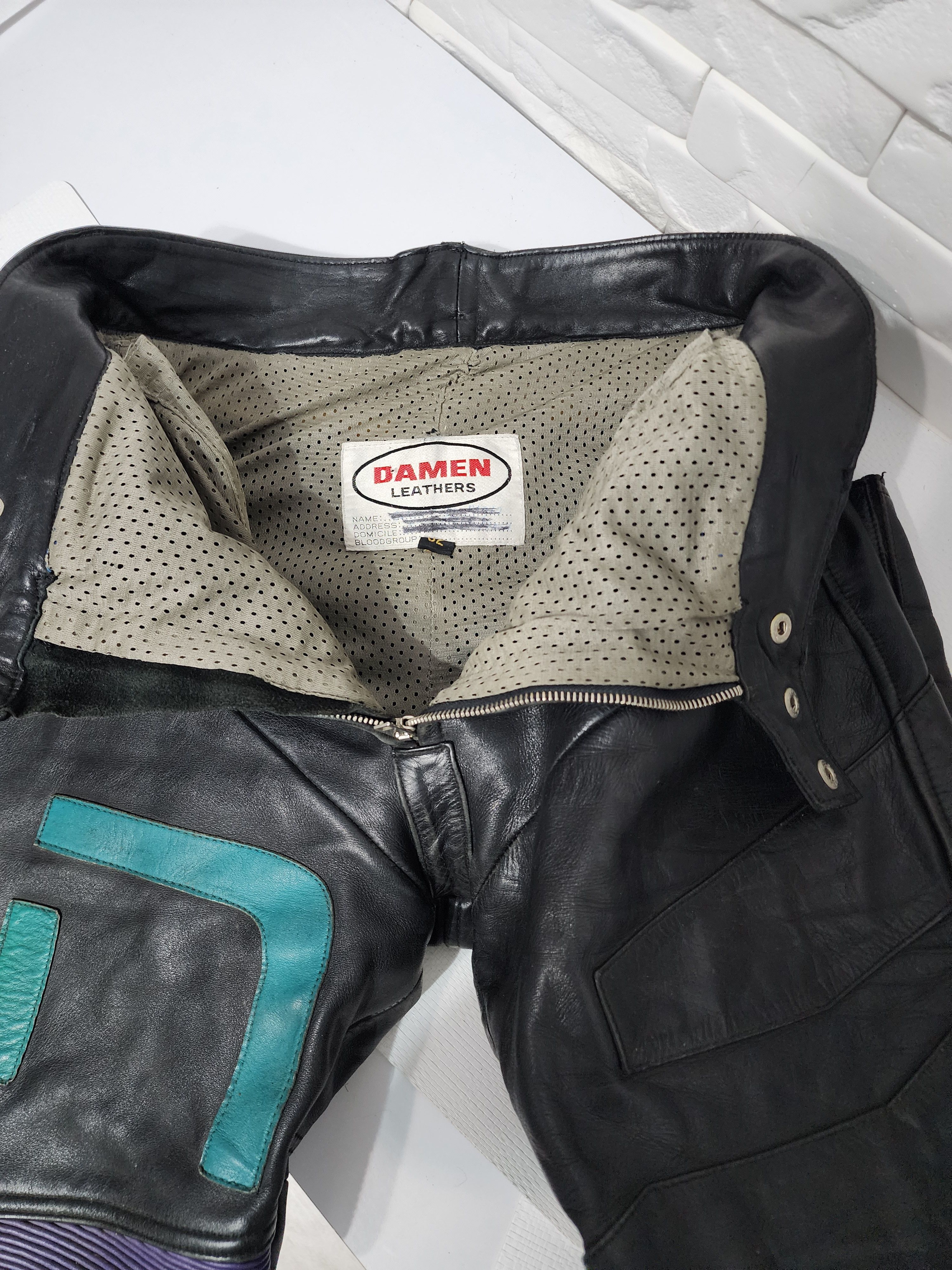 All Sport × Genuine Leather Black men's leather pants with light protection. Size US 36 / EU 52 - 8 Thumbnail
