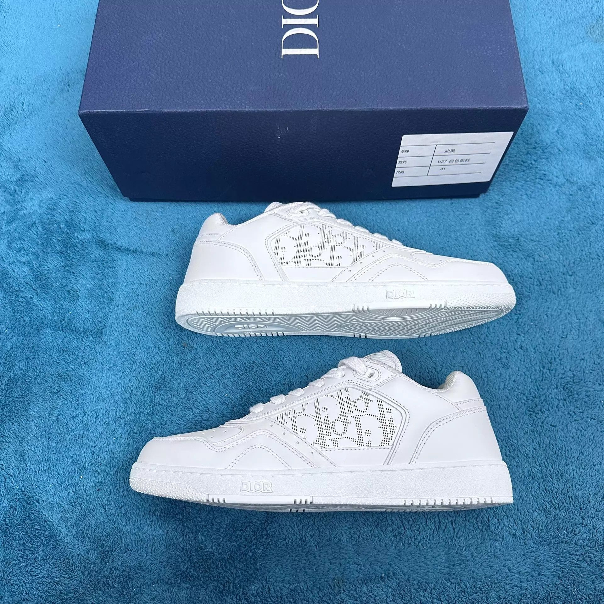 Dior Dior b27 leather print low-top white sneaker 41 Size US 8 / EU 41 - 2 Thumbnail
