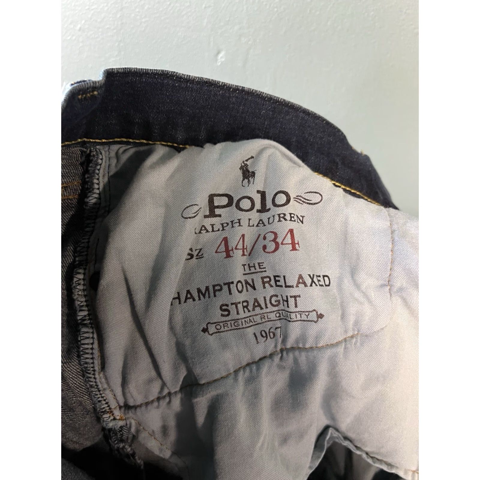 Polo Ralph Lauren Polo Ralph Lauren Jeans Mens 44x34 Blue Hampton Relaxed Straight Mid Rise Denim Size US XXL / EU 58 / 5 - 4 Thumbnail