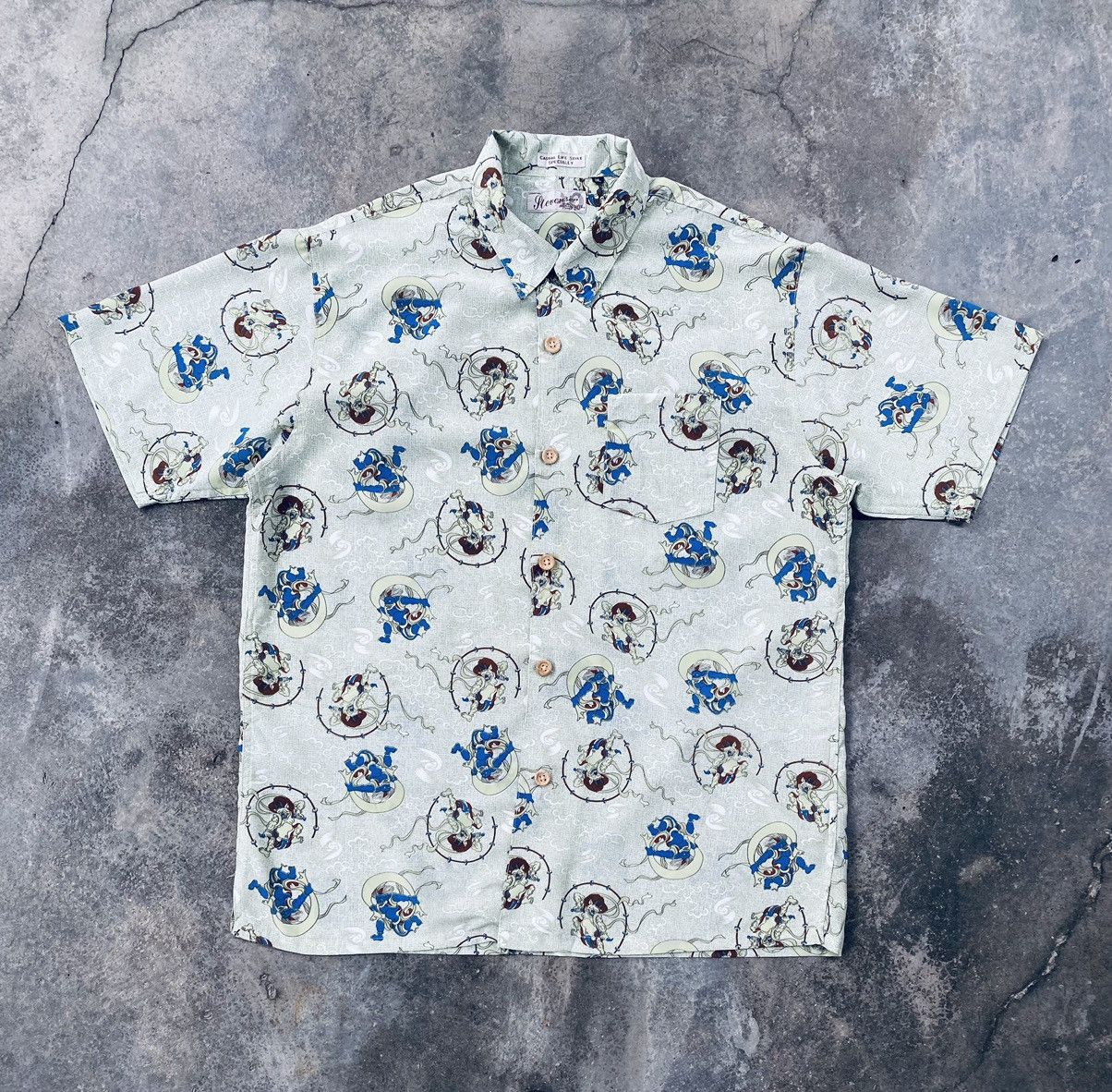 Japanese Brand Vintage Stevenson Devil Printed Button Ups Size US XL / EU 56 / 4 - 1 Thumbnail