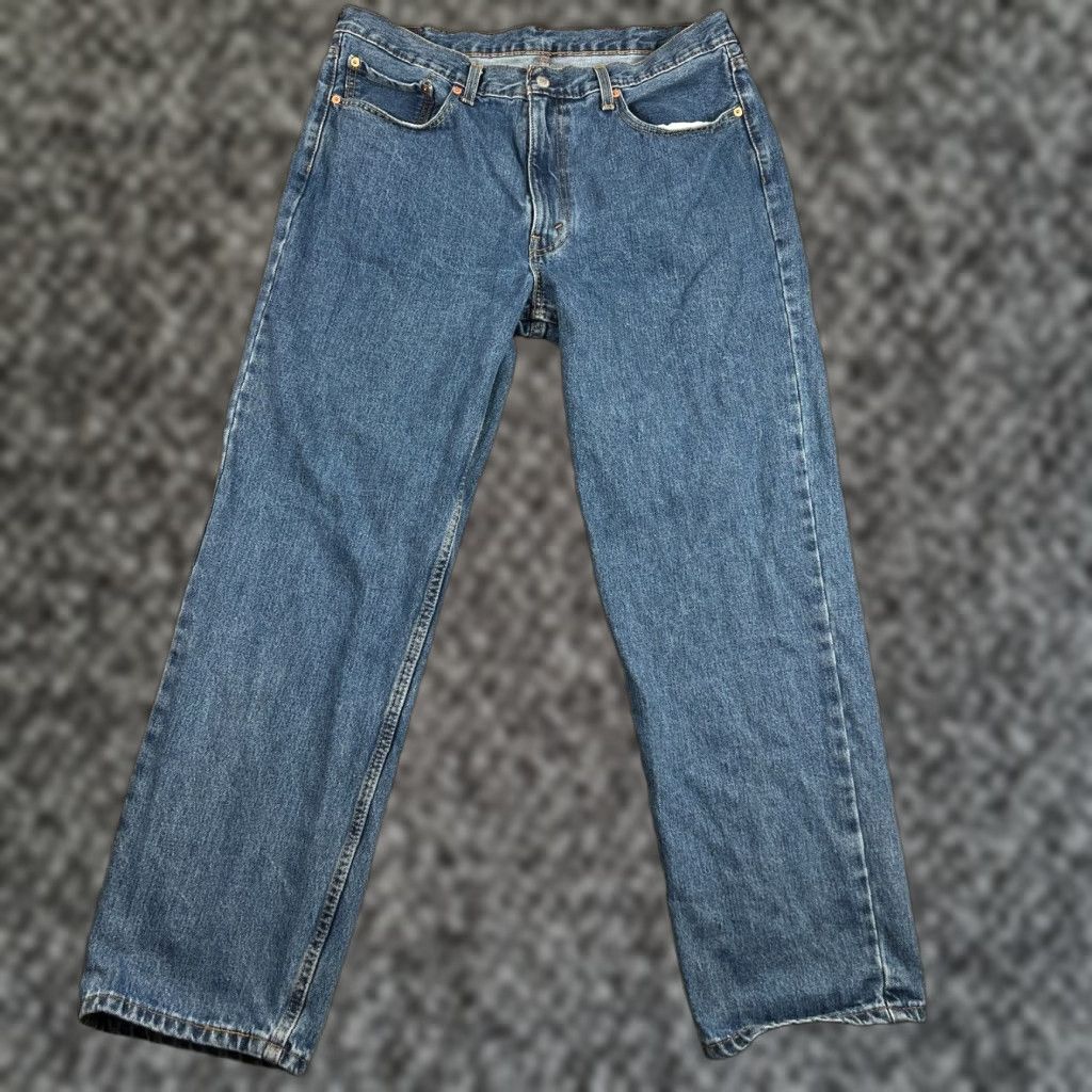 Levi's VINTAGE Levi's Jeans Men 550 Straight Leg 38x32 Dark Blue Denim Relaxed Fit 90s Grunge Mens Size US 38 / EU 54 - 1 Thumbnail