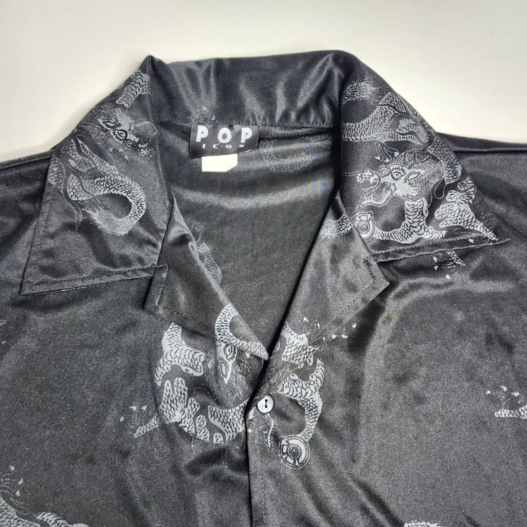 Vintage VINTAGE Pop Icon Button Up Chinese Dragons AOP Rave Club Camp Shirt USA Size XL Men Black Short Sleeve Button-Up Collared Spread Y2K Size US XL / EU 56 / 4 - 7 Thumbnail