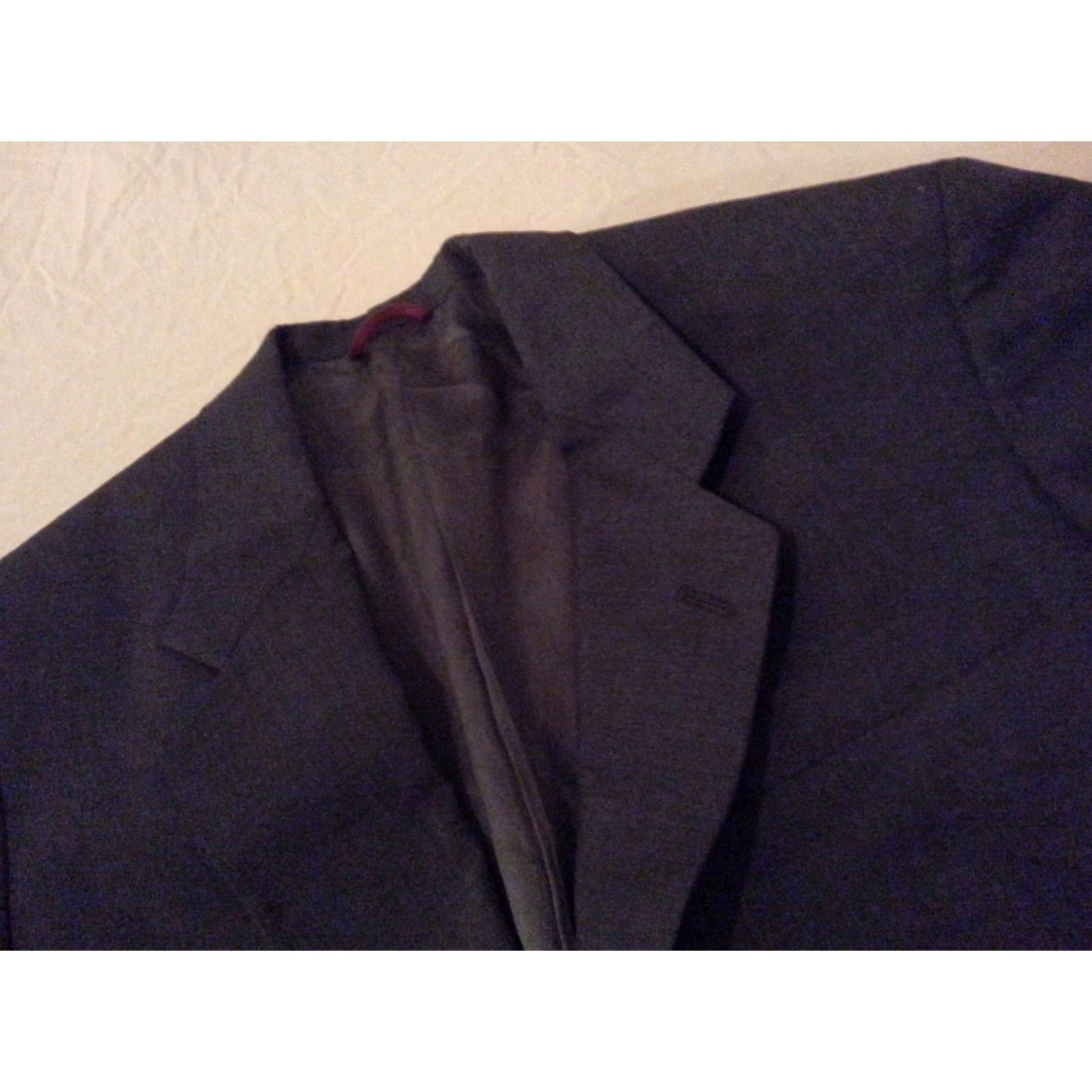Hart Schaffner Marx Mens Hart Schaffner Marx Suit Grey Gray 40L Jacket Pants 30x33 Wool Size 40R - 2 Thumbnail