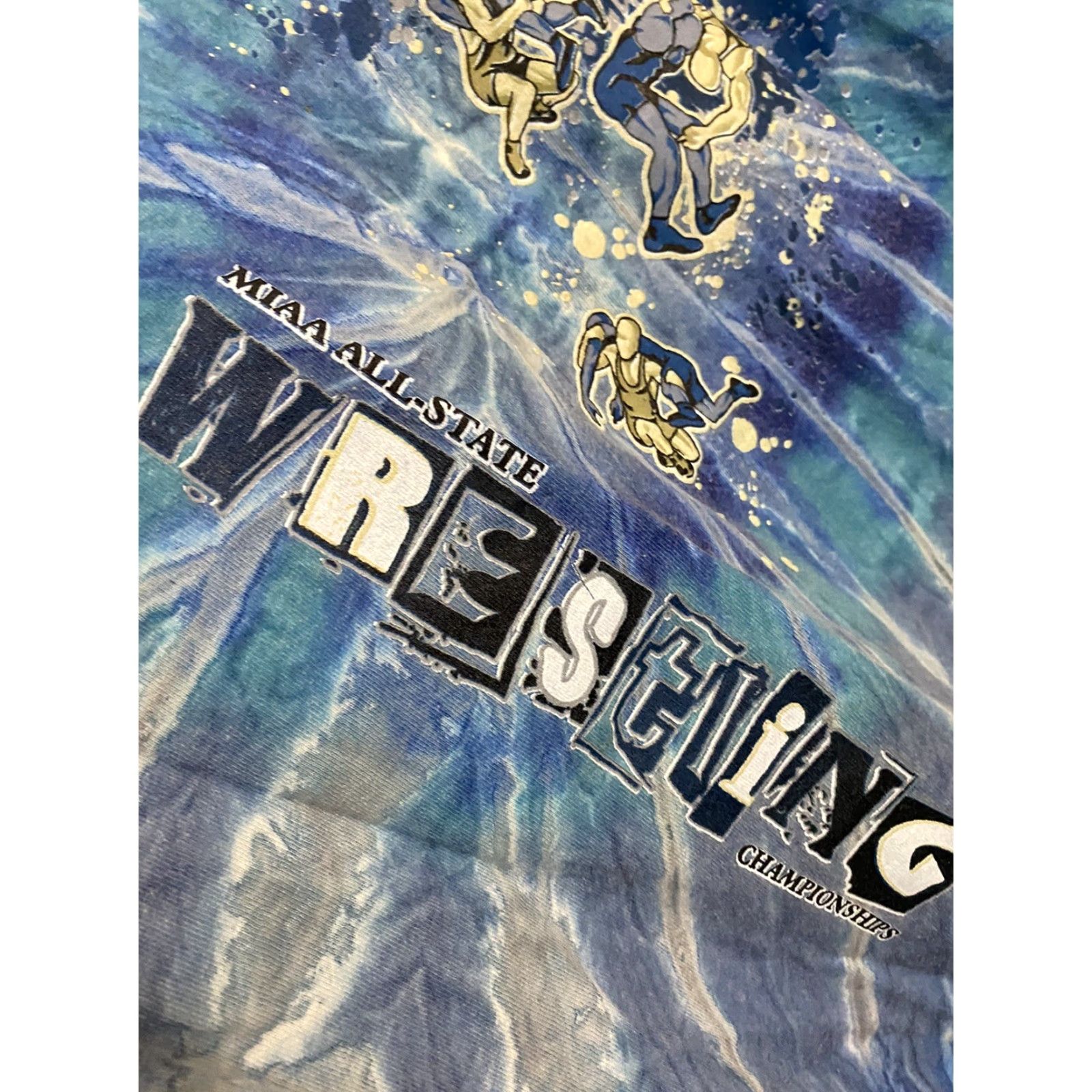 Delta MIAA State Wrestling Championships 2009 Mens XL Blue Tye Dye T-Shirt Size US XL / EU 56 / 4 - 3 Thumbnail