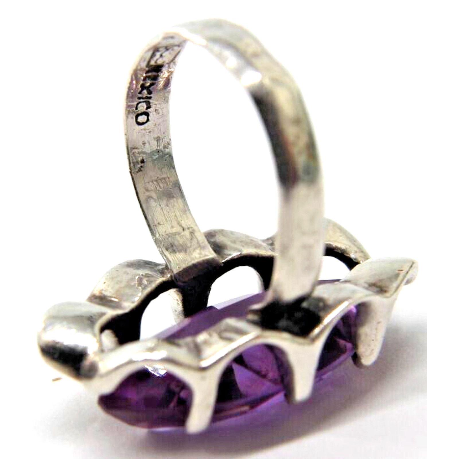 Other Vintage Purple Sapphire Mexico Silver Ring •Sz 6.25 Sizeable Size ONE SIZE - 4 Thumbnail