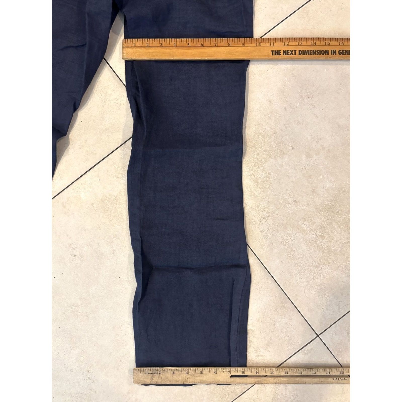 Vintage Puro Lino Pants Womens Small Blue Linen Casual Wide Leg Lightweight Summer Size 28" / US 6 / IT 42 - 8 Thumbnail