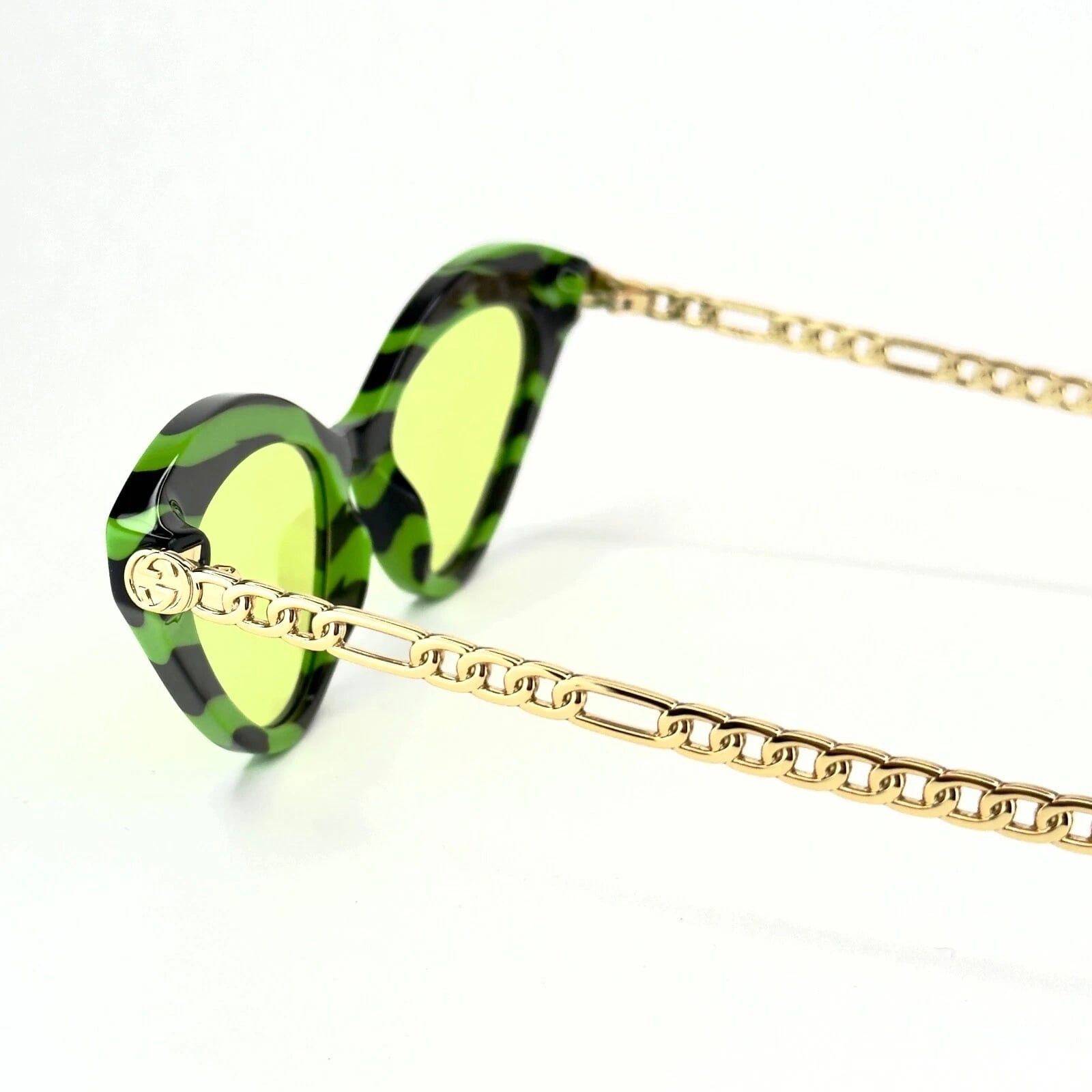 Gucci GUCCI GG0978S CHAIN 0978 Gold Black Green Heart Charm 006 Size ONE SIZE - 7 Thumbnail