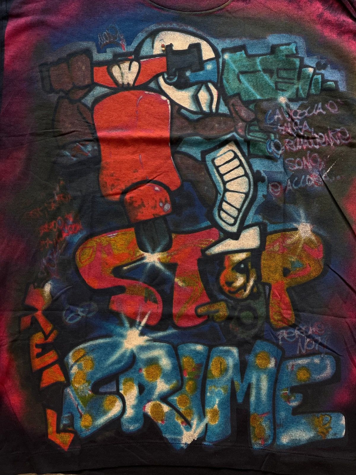 Vintage Aerosol Dynamics Scribbles Graffiti Vintage 90s Stop Crime Size US XL / EU 56 / 4 - 3 Thumbnail
