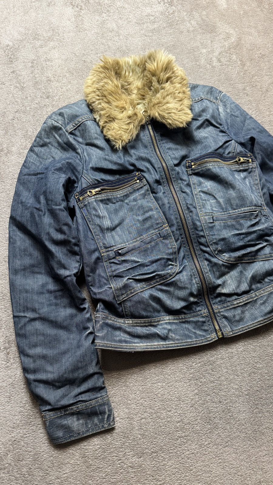 Hysteric Glamour Vintage Y2K Replay Faux Fur Denim Jacket gucci dolce gabbana Size S / US 4 / IT 40 - 3 Thumbnail