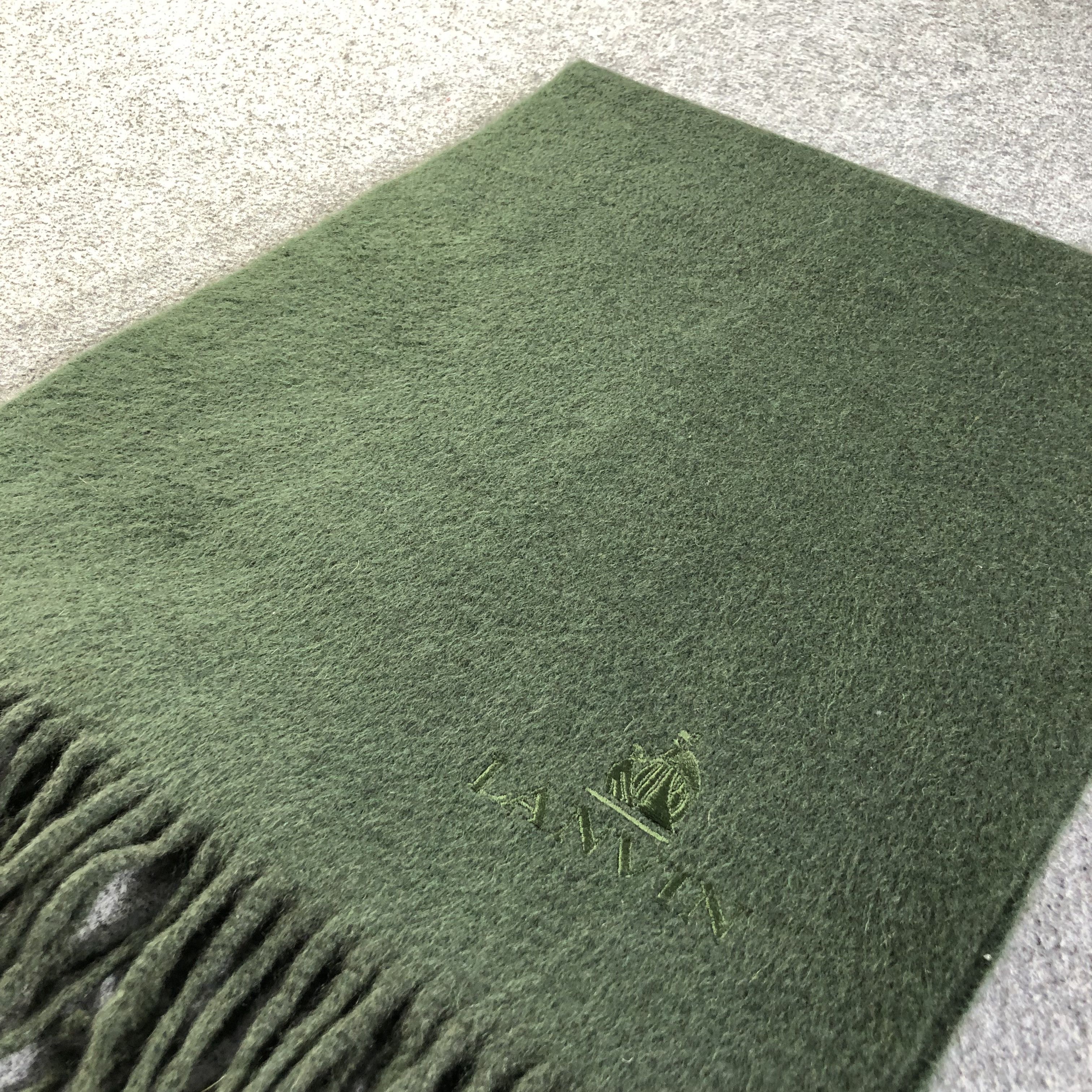 Lanvin Lanvin Green Cashmere Scarf Muffler V1296 Size ONE SIZE - 3 Thumbnail