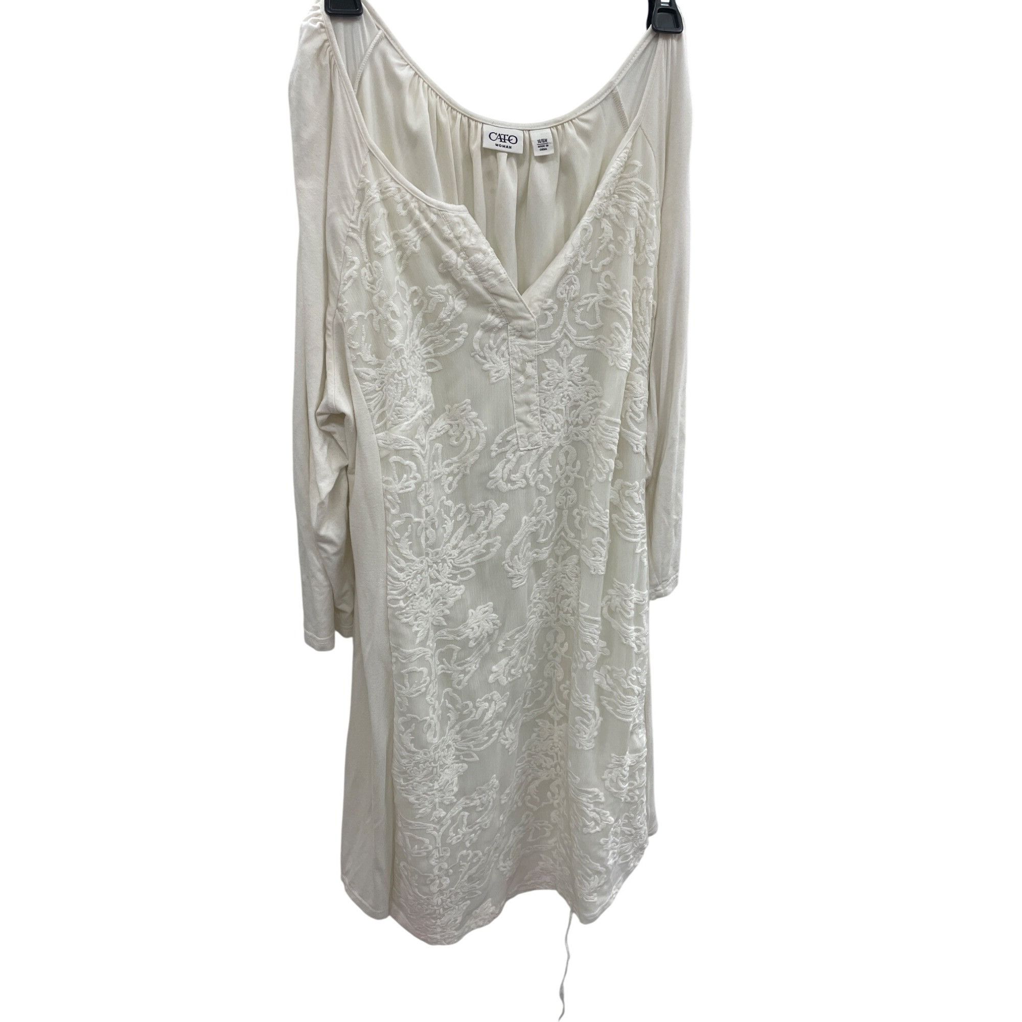 Other Cato Womens Beige Lace Embroidered Lined Midi Dress Size 14/ Size XL / US 12-14 / IT 48-50 - 1 Thumbnail
