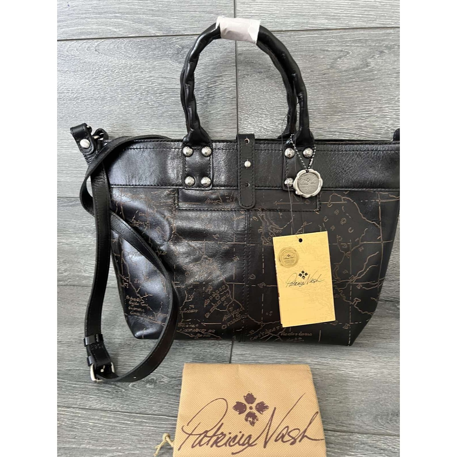 Patricia Nash Patricia Nash Crossbody Tote Black Laser Map Bag A396721 Size ONE SIZE - 1 Thumbnail