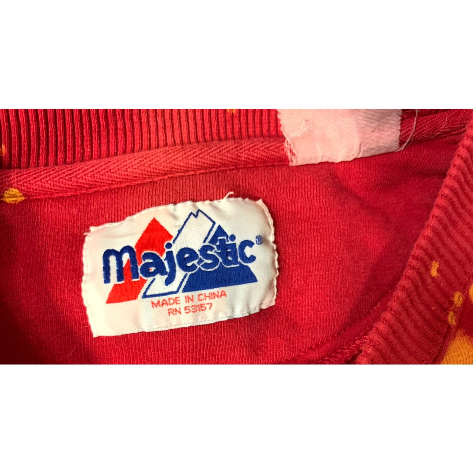 Vintage USA Majestic Mens Pullover Sweatshirt Large Red Cotton Blend Size US L / EU 52-54 / 3 - 4 Thumbnail