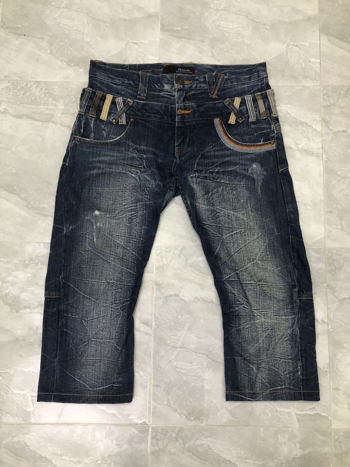 Japanese Brand Dominate Handcrafted 3/4 Denim – Double Waist + Patch Loop Size US 34 / EU 50 - 2 Thumbnail