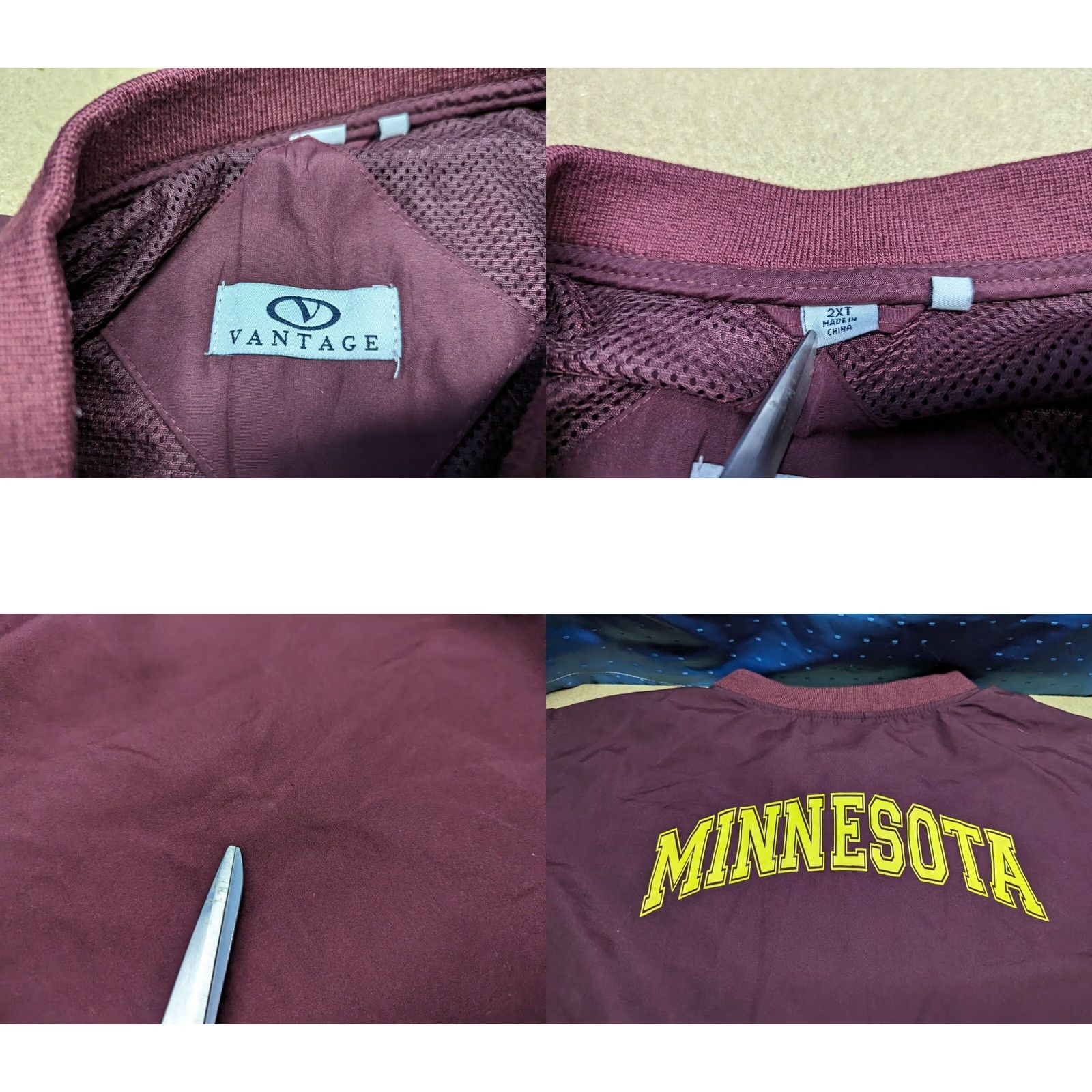 Vintage VINTAGE Minnesota Golden Gophers Mens 2XT Vantage Sweatshirt Pullover Long Sleeve Red Moisture Wicking Logo Size US XXL / EU 58 / 5 - 9 Thumbnail
