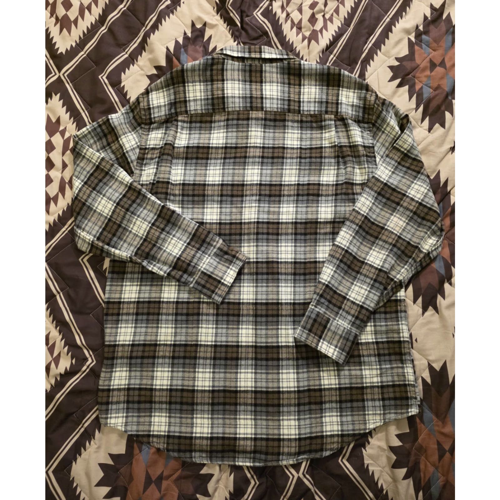 Pendleton Pendleton Hawthorne Flannel Button Up Shirt Elbow Patches Brown/Gray Men's Large Size US L / EU 52-54 / 3 - 2 Thumbnail