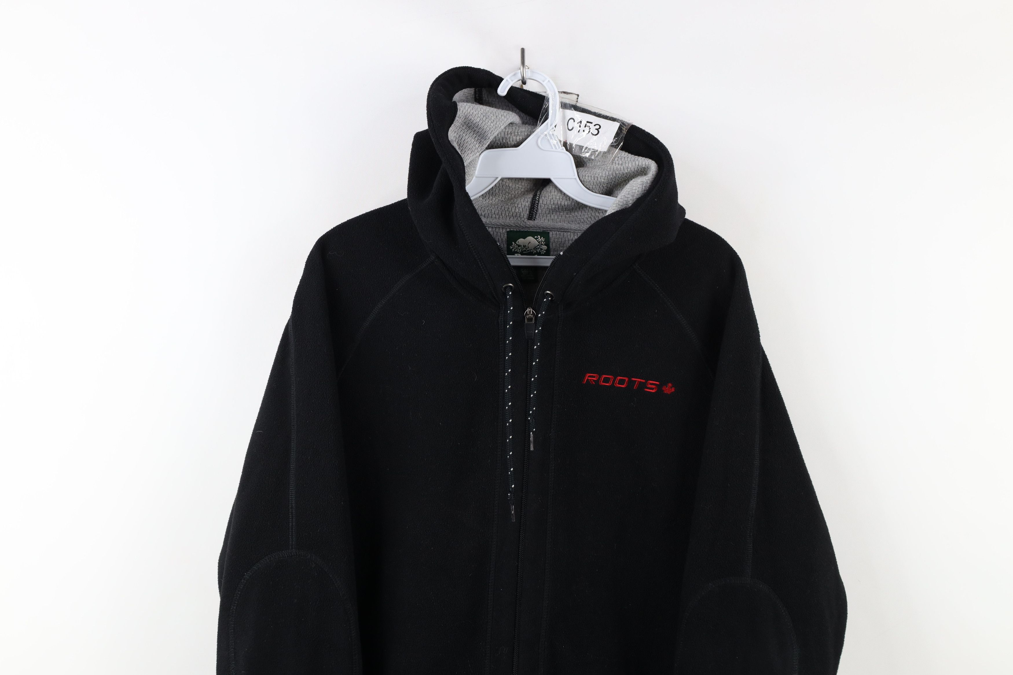 Vintage Vintage 90s Y2K Roots Canada Thermal Lined Fleece Hoodie Size XS / US 0-2 / IT 36-38 - 2 Thumbnail