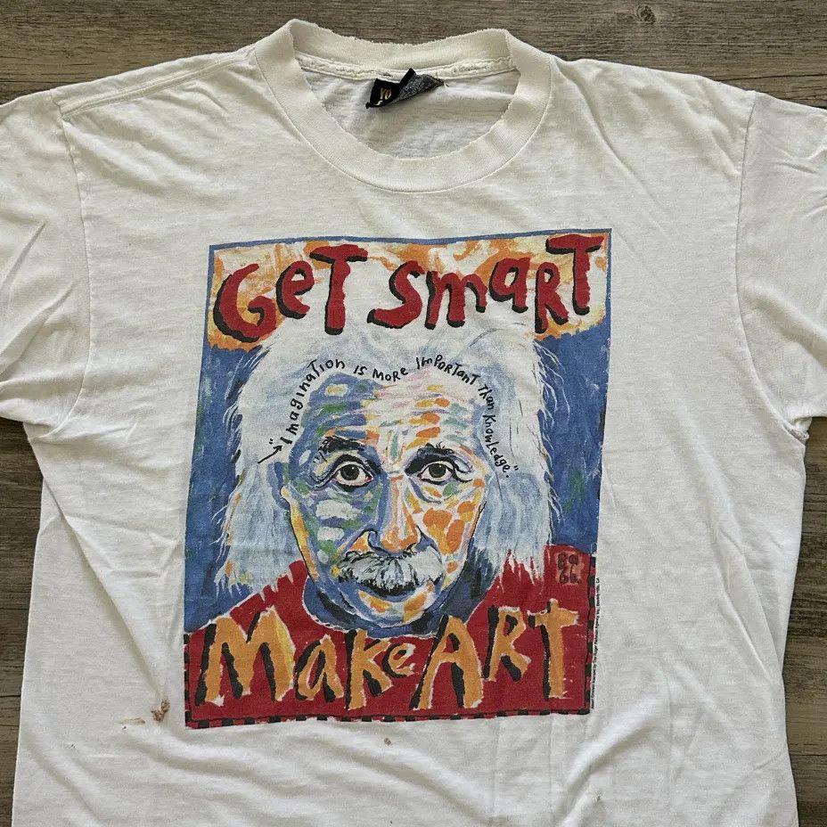 Other Vintage Albert Einstein Get Smart Make Art T-Shirt Size US L / EU 52-54 / 3 - 2 Thumbnail
