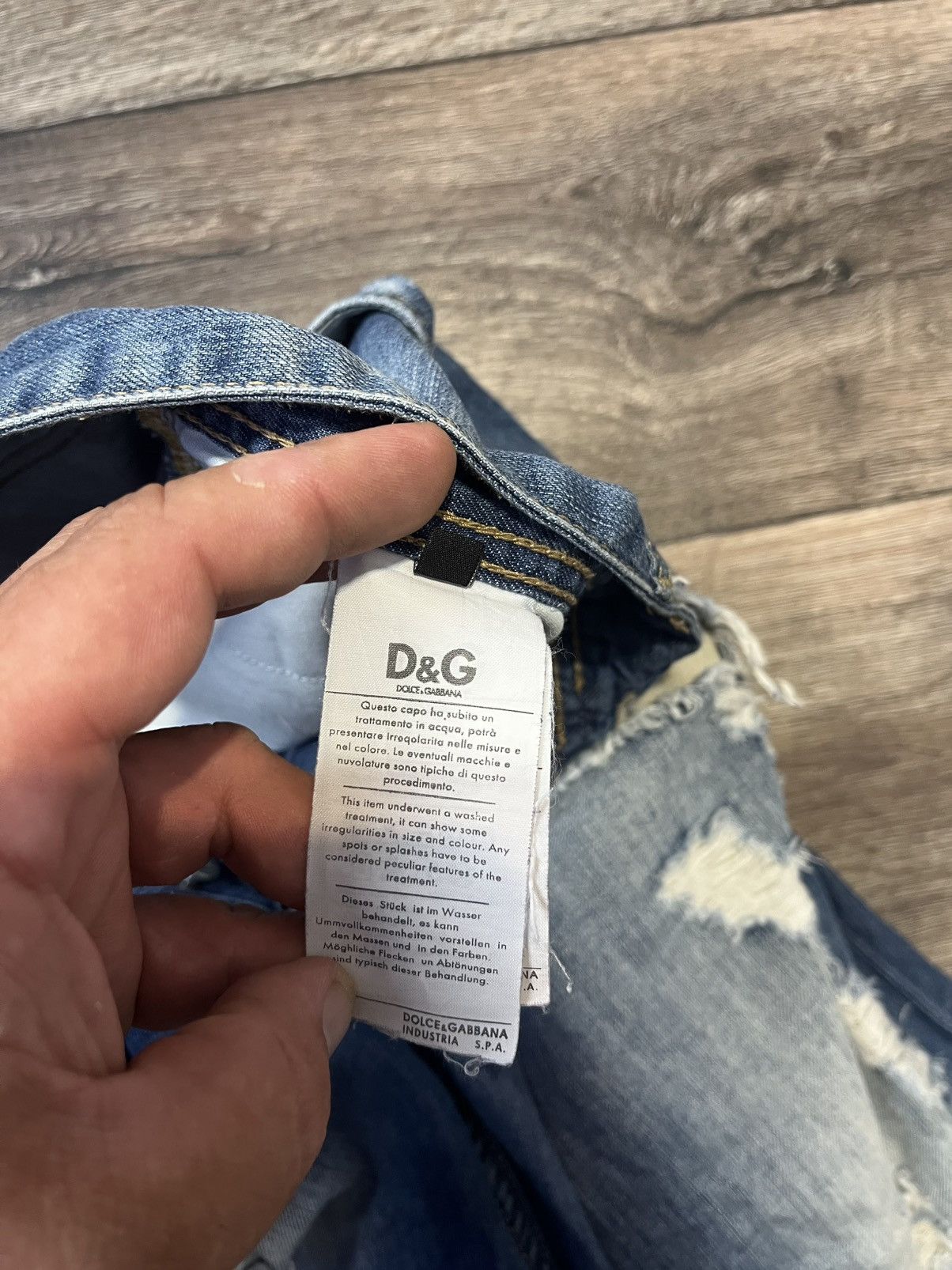 Dolce & Gabbana Vintage Dolce & Gabbana Men’s Blue Ripped Jeans Size 34 Size US 34 / EU 50 - 13 Thumbnail