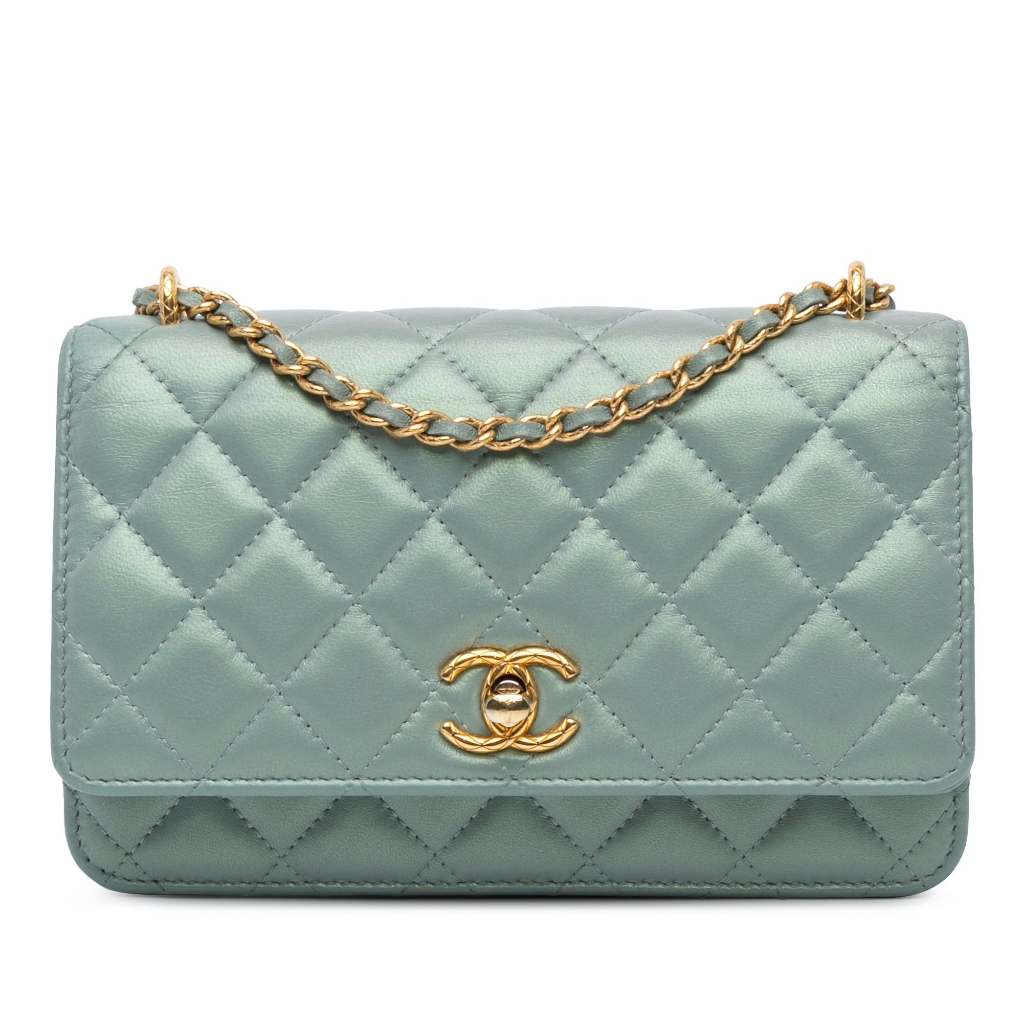 Chanel Chanel Lambskin Trendy CC Wallet On Chain Blue Size ONE SIZE - 1 Thumbnail