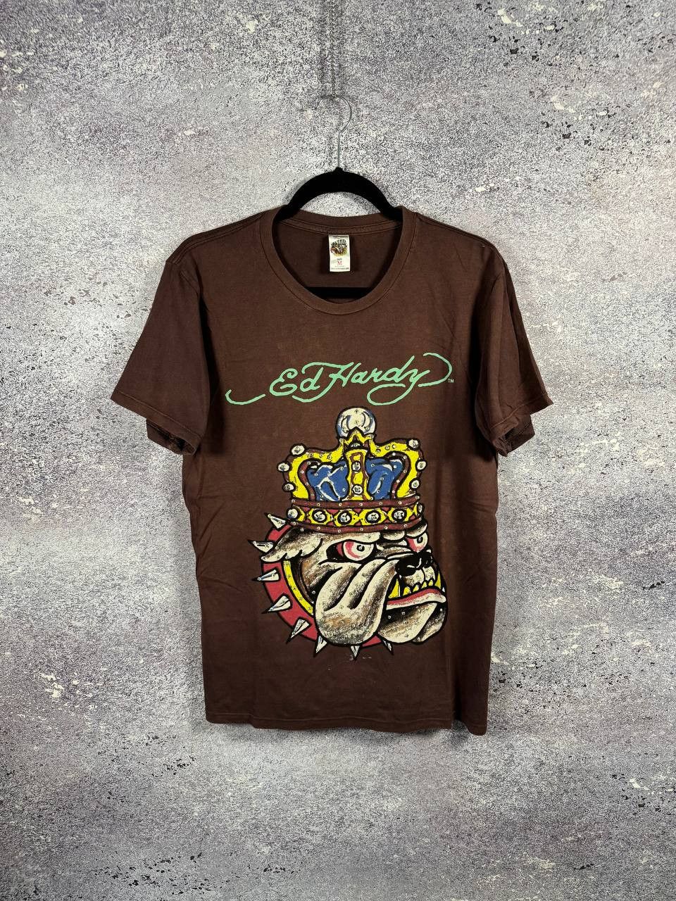 Designer × Ed Hardy × Vintage Don Ed Hardy Brown Bulldog Graphics Printed Logo T-Shirt M Size US M / EU 48-50 / 2 - 1 Thumbnail