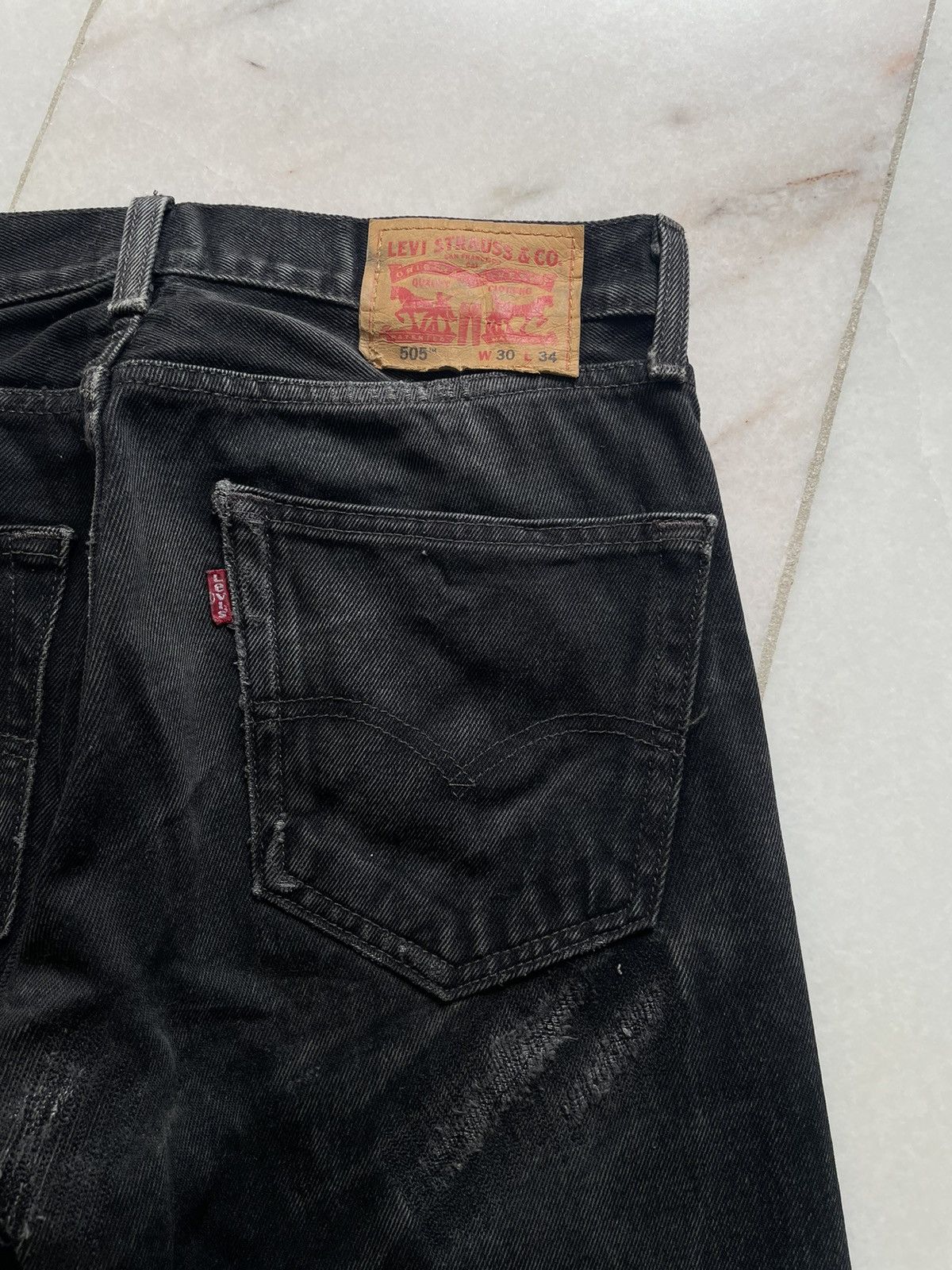 Levi's Vintage y2k Levis 505 Distressed & Repair Jeans Size US 31 - 6 Thumbnail