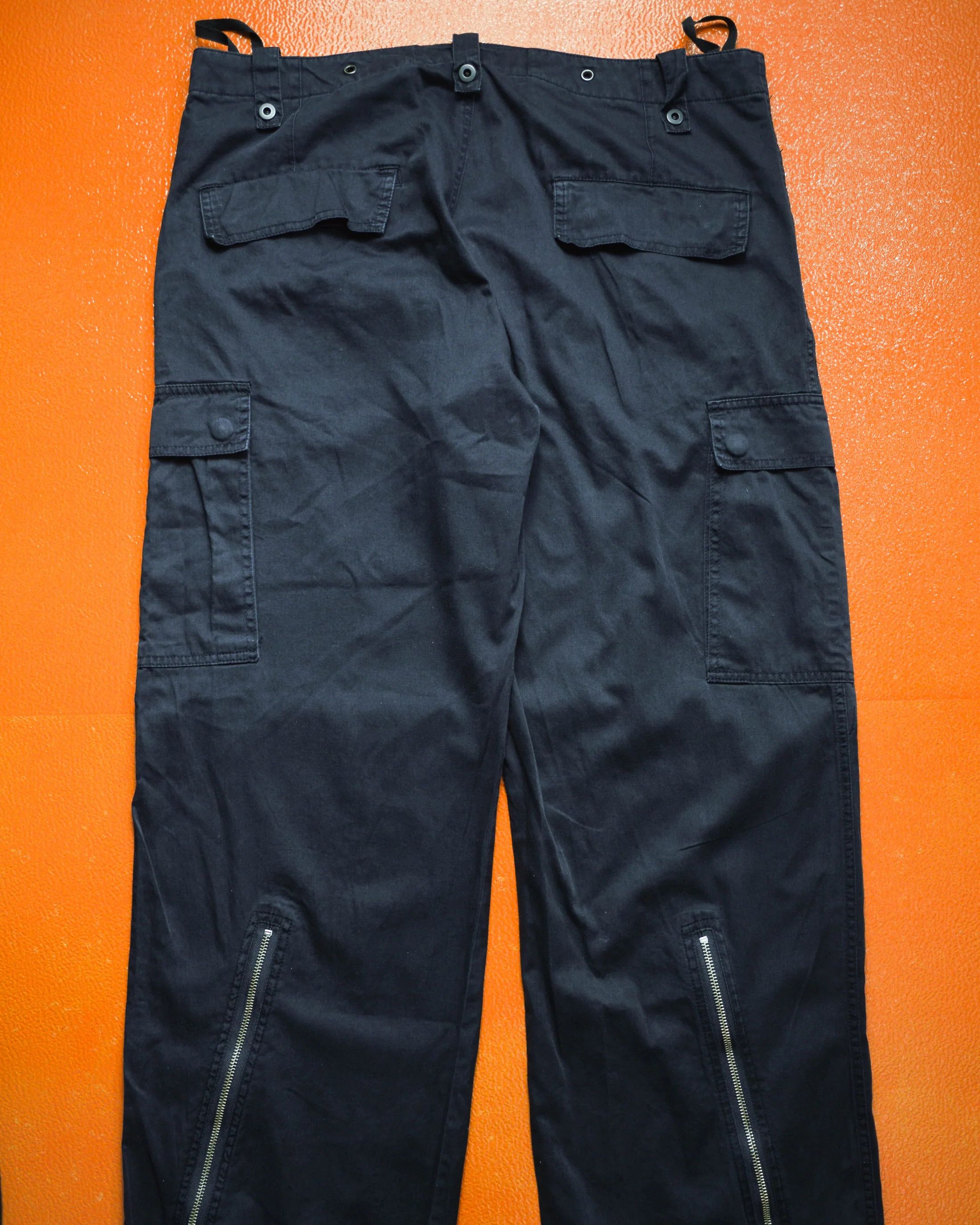 Griffin Panelled Zip Hem Gusset Wide Washed Navy Cargo Pants (34~36) Size US 36 / EU 52 - 7 Thumbnail