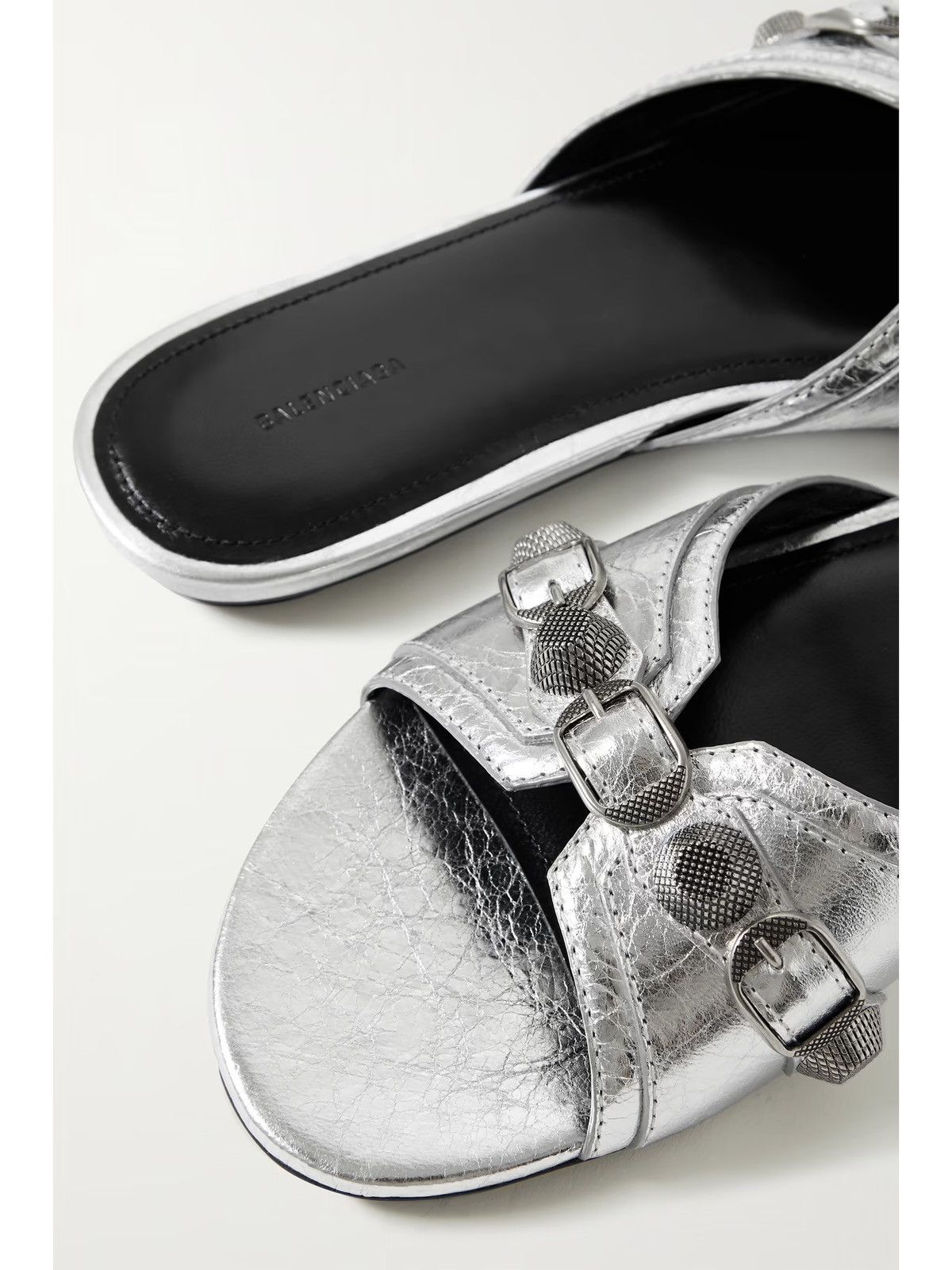 Balenciaga BALENCIAGA Cagole embellished metallic sandals Size US 7.5 / IT 37.5 - 3 Thumbnail