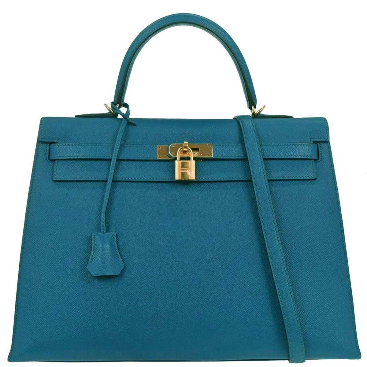 Hermes Hermes Kelly Handbag Blue Epsom with Gold Hardware Size ONE SIZE - 1 Thumbnail